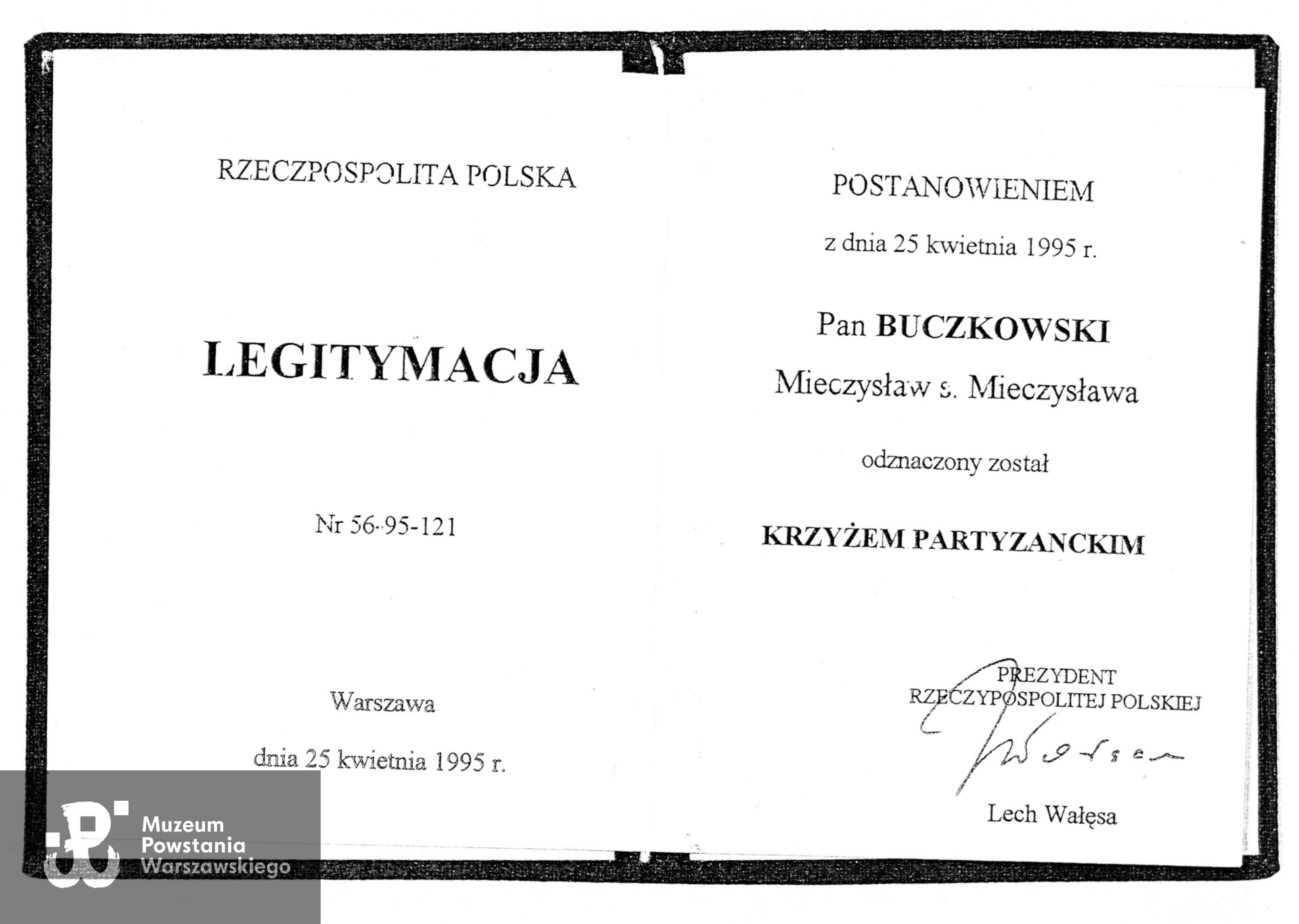 Muzeum Powstania Warszawskiego, Teczki personalne uczestników Powstania Warszawskiego: Buczkowski Mieczysław