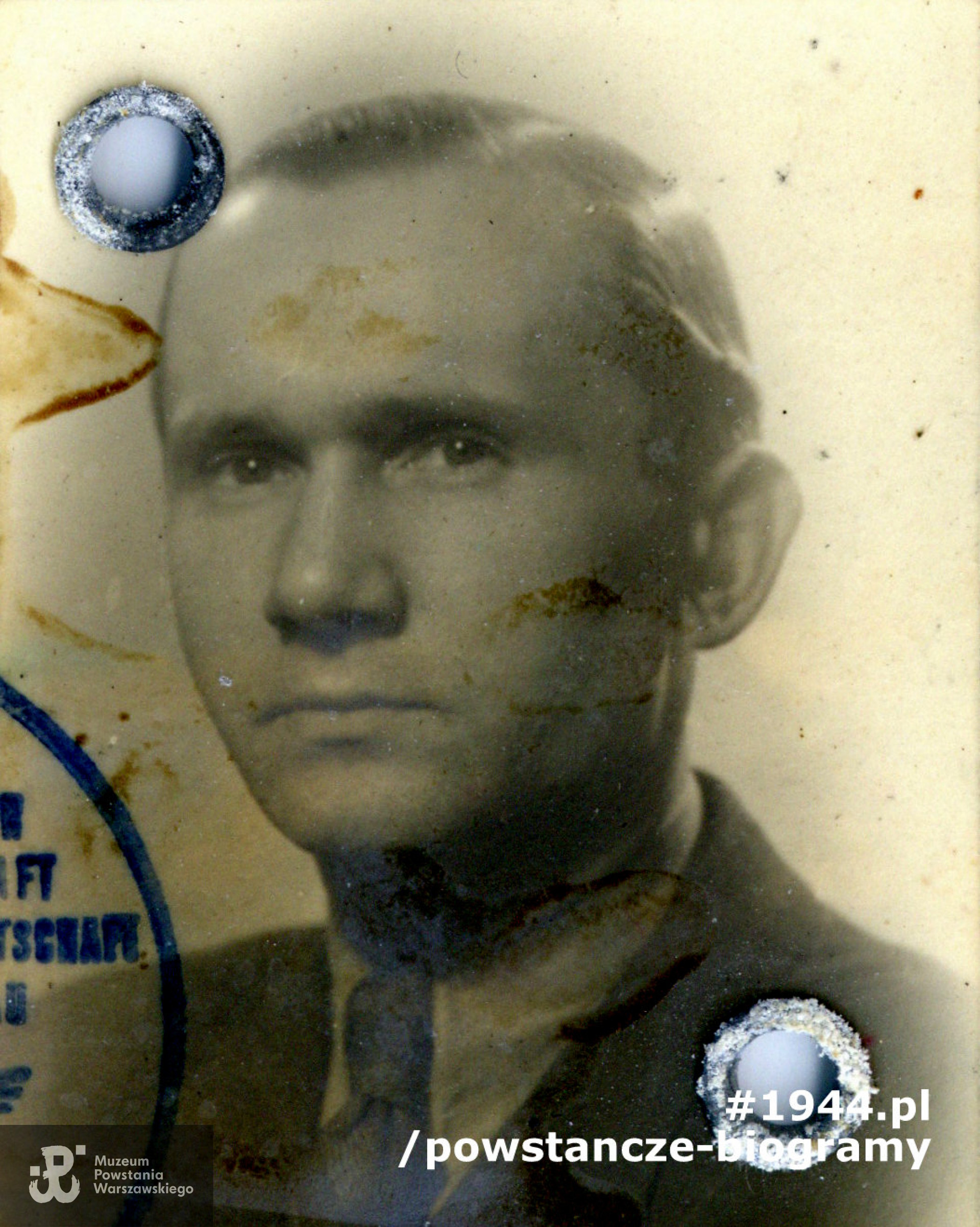 plut. pchor. Eugeniusz Tadeusz Hebda ps. "Hak" (1912-1944).  Ze zbiorów Muzeum Powstania Warszawskiego, sygn. P/7058