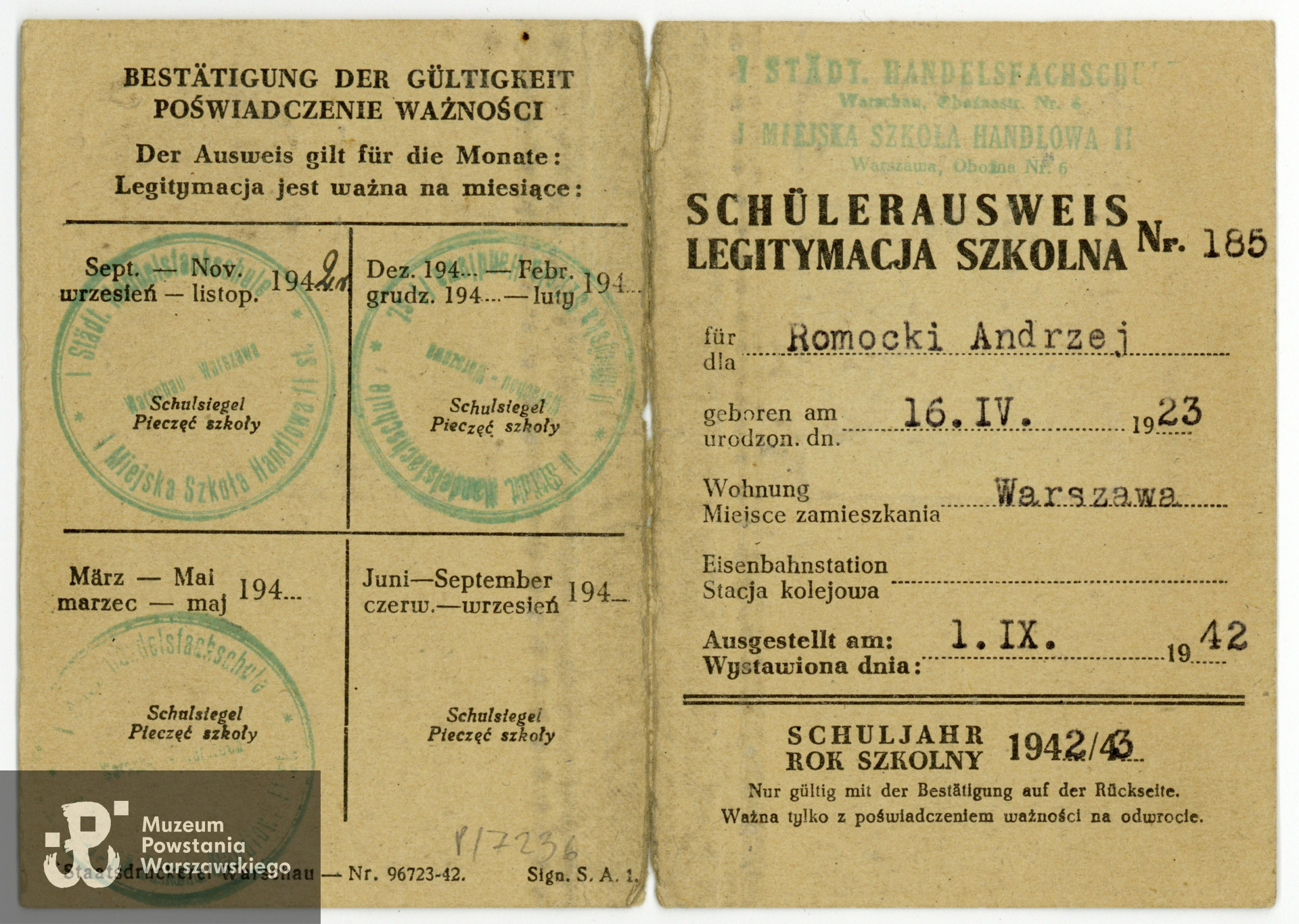 Dokument ze zbiorów Muzeum Powstania Warszawskiego, sygn. P/7236