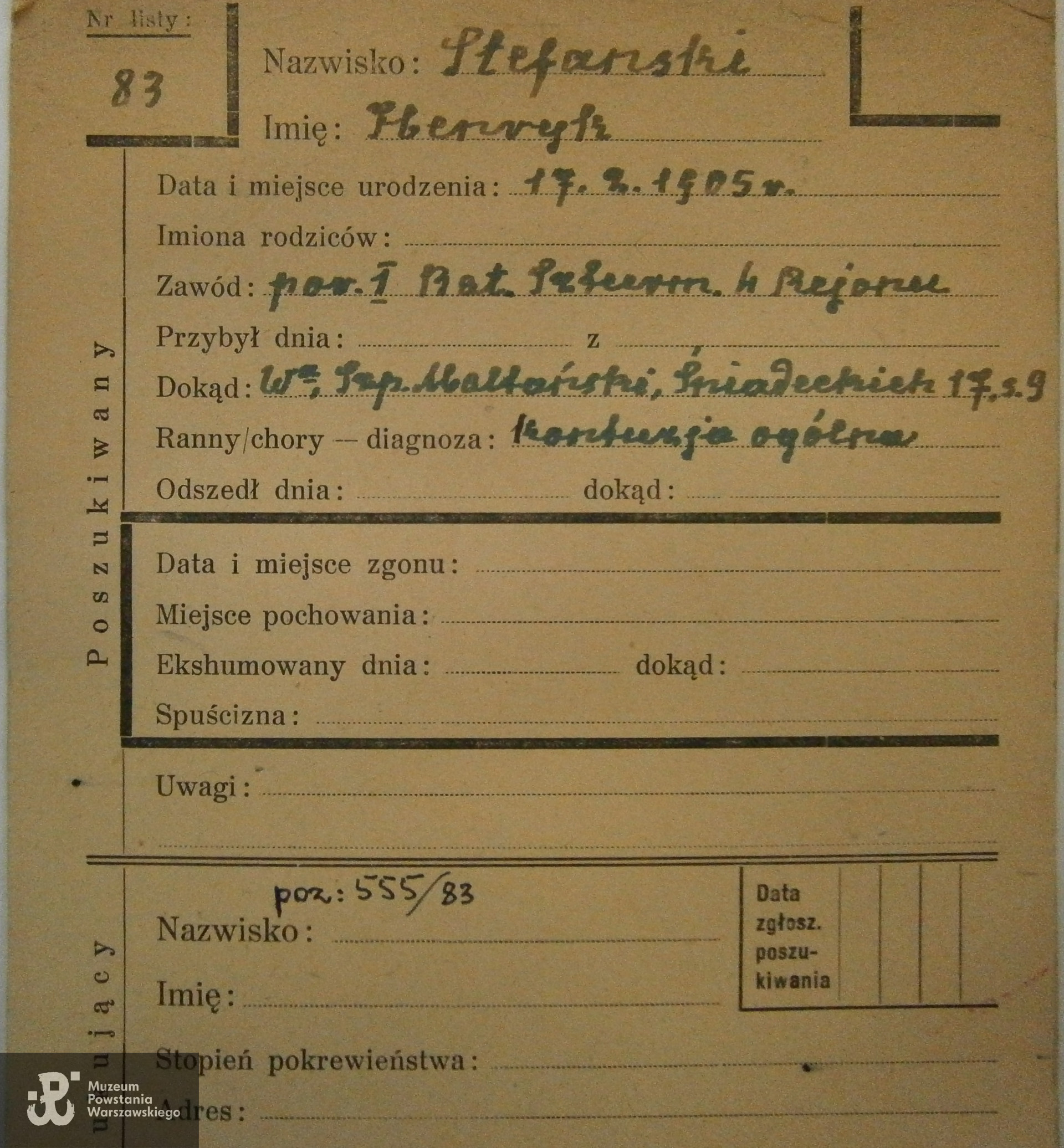 Polski Czerwony Krzyż - kartoteka