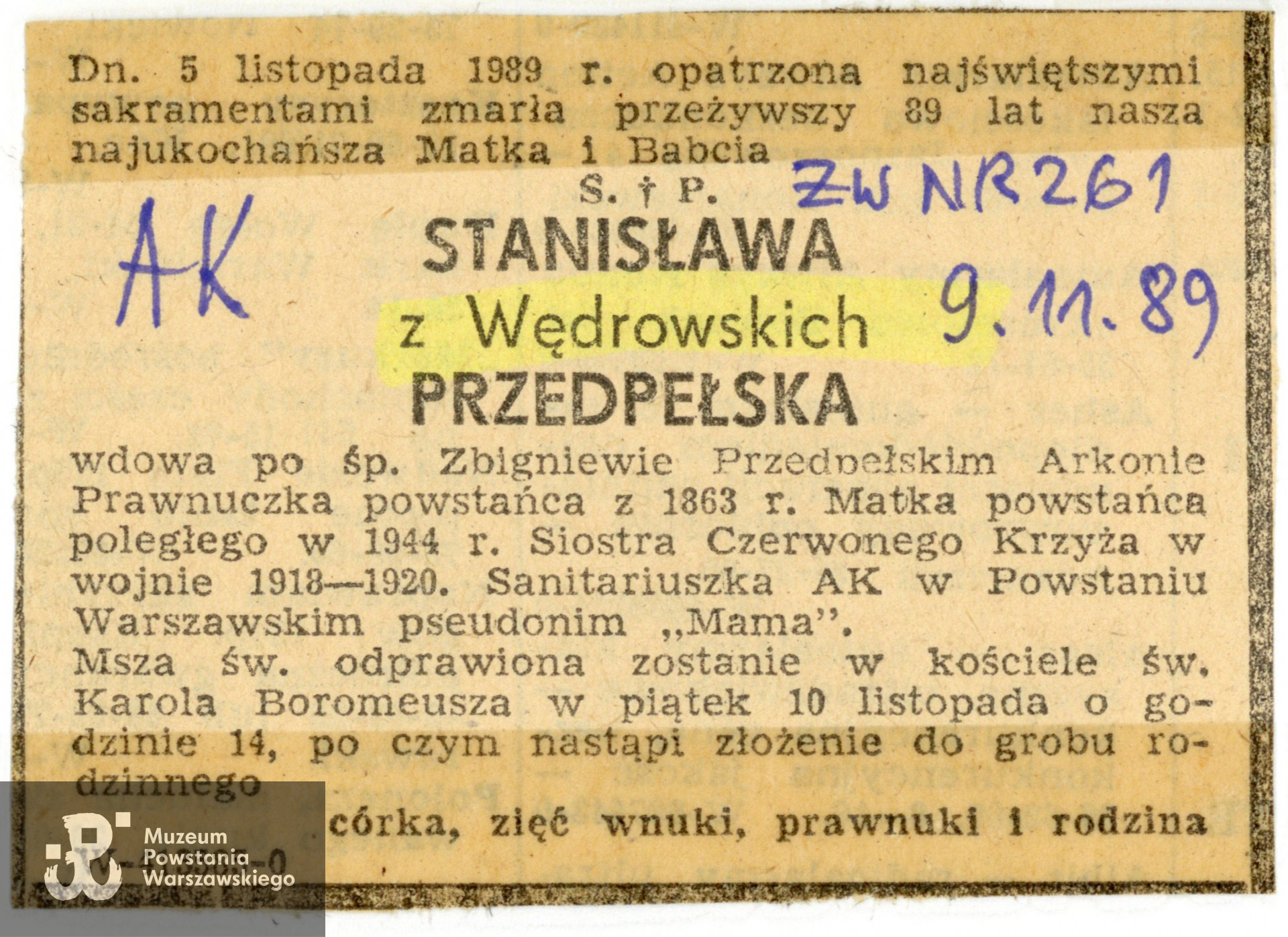 Życie Warszawy, 9.11.1989 r. 