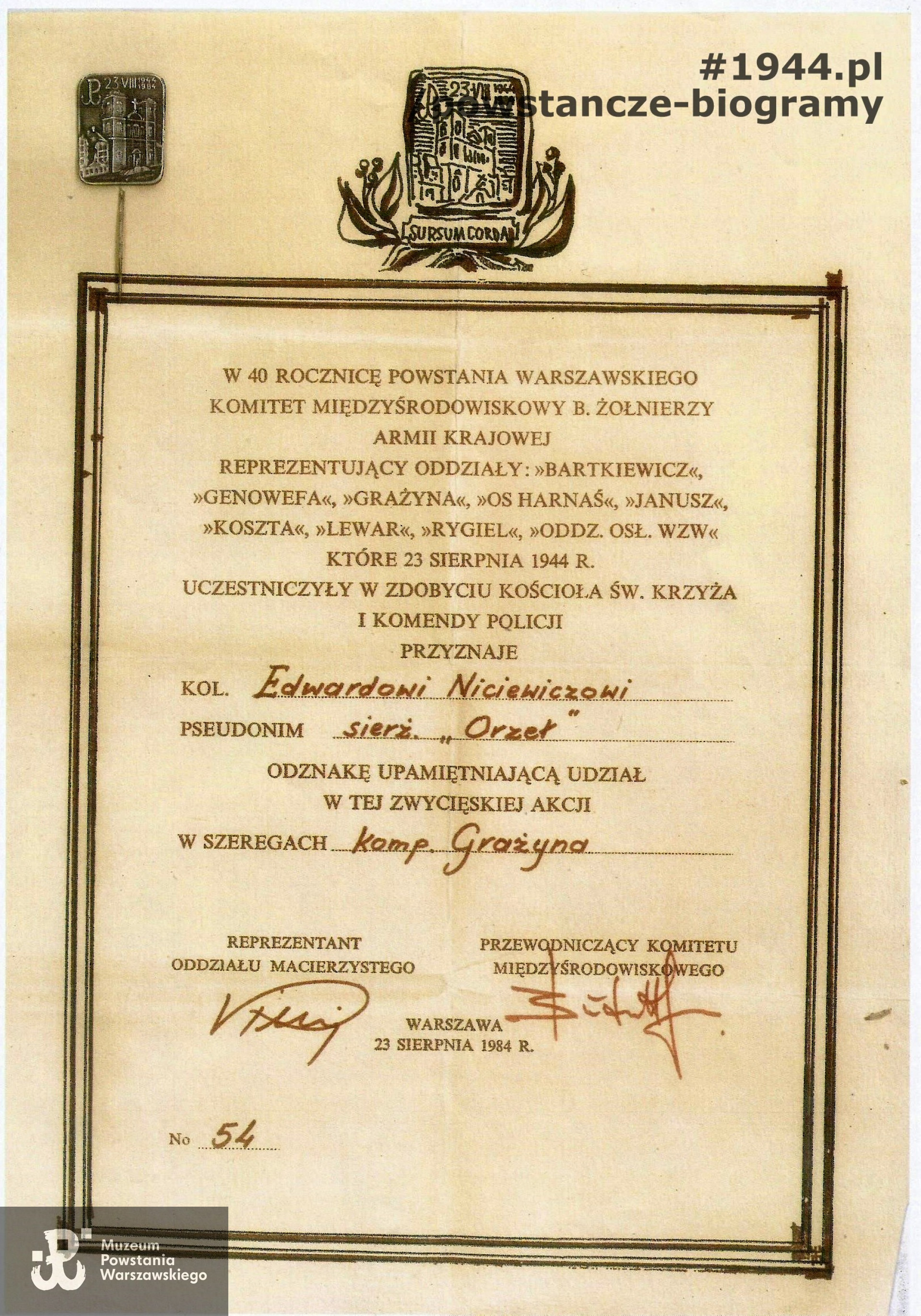 Z archiwum rodzinnego syna, p. Włodzimierza Niciewicza