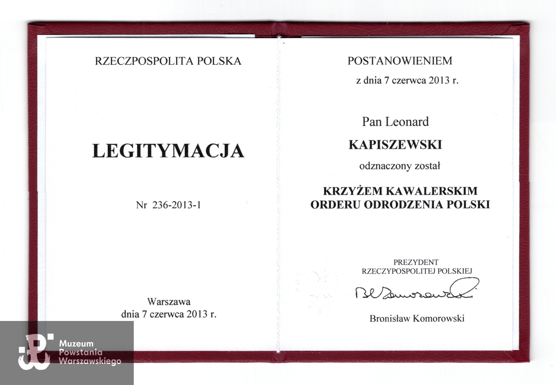 Ze zbiorów prywatnych  Powstańca, udostępnił p. Leonard Kapiszewski ps. Ryś.