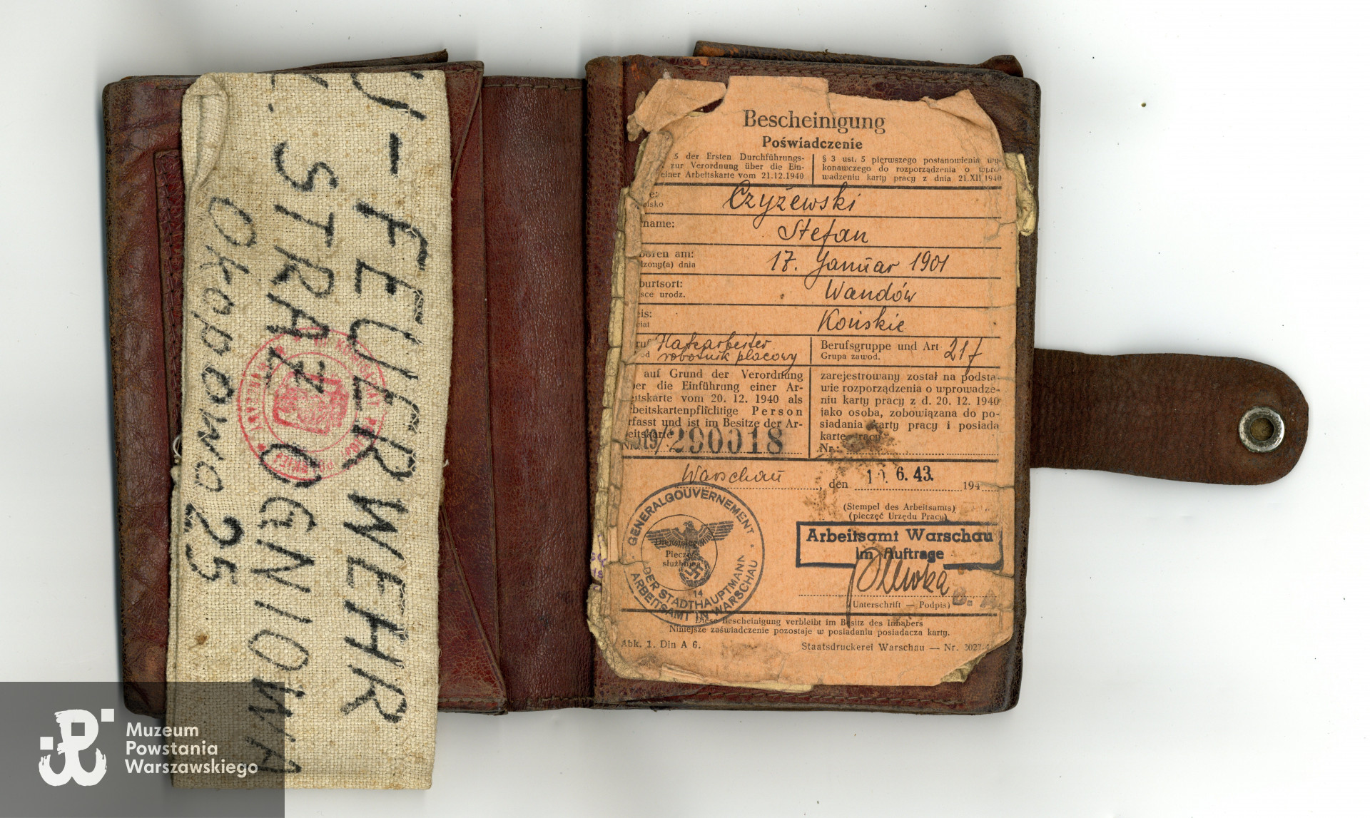 Pamiątkowy portfel, który należał do por. Stefana Czyżewskiego "Kajtka". Zbiory rodzinne, udostępniła p. Kinga Rusin, wnuczka Powstańca