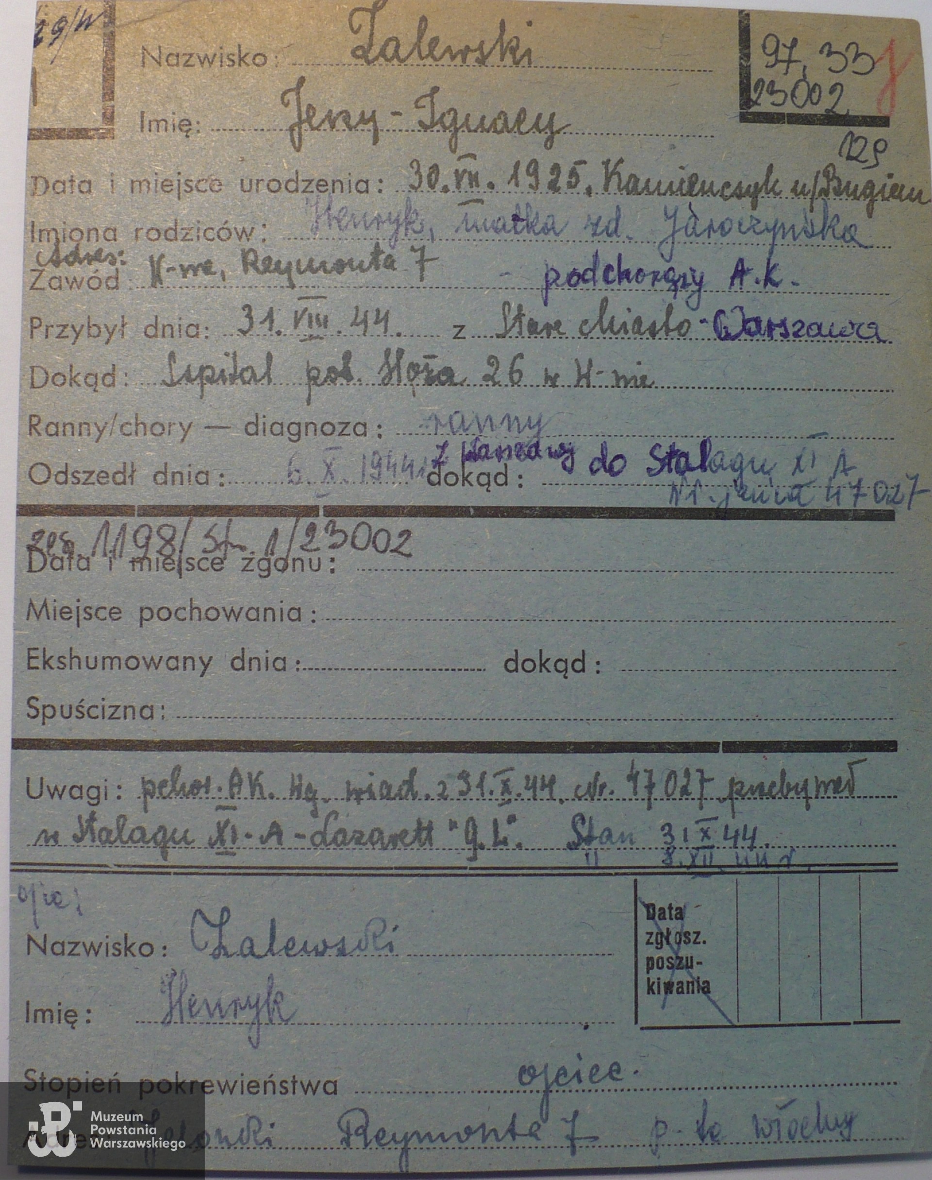Polski Czerwony Krzyż - kartoteka