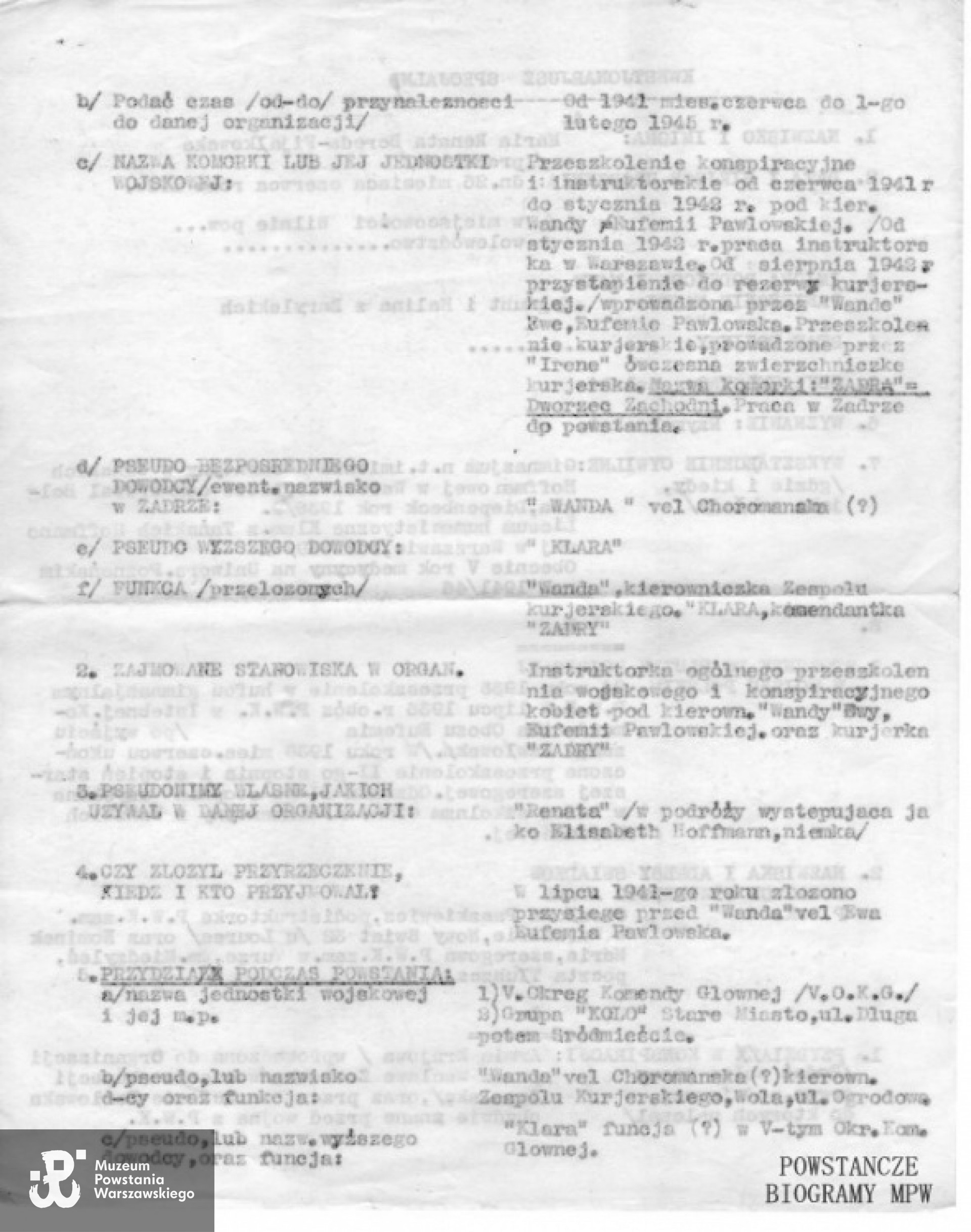 Dokumenty weryfikacyjne, z archiwum rodzinnego M.Galbraith