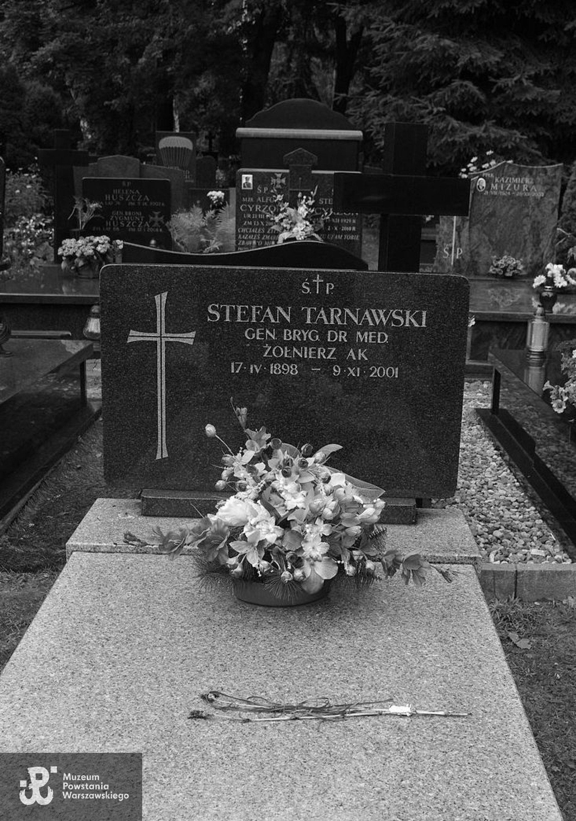 Grób dr. Stefana Tarnawskiego na Cmentarzu Wojskowym na Powązkach w Warszawie. Fot. Mateusz Opasiński, Wikipedia, domena publiczna