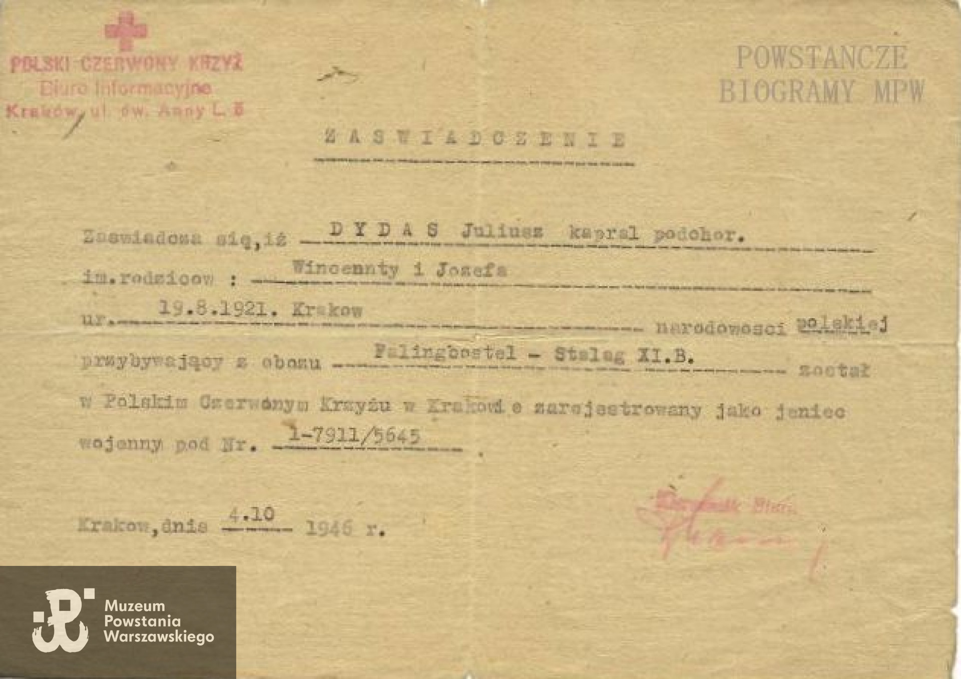 Z archiwum rodzinnego Jerzego Józefa Dydasia