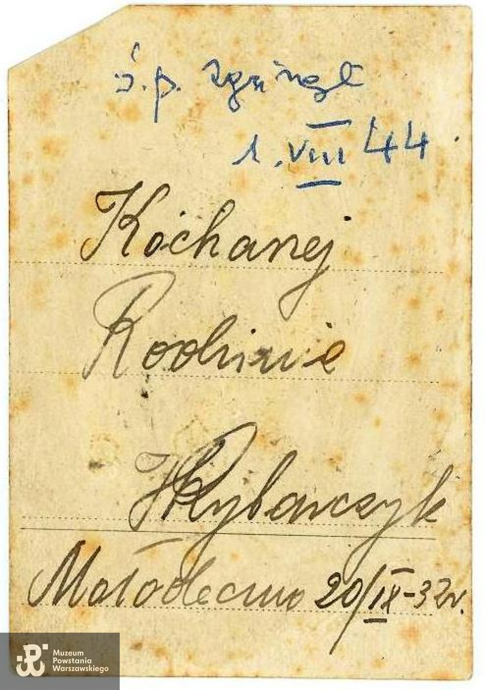 Rewers z dedykacją. Fot. archiwum rodzinne.