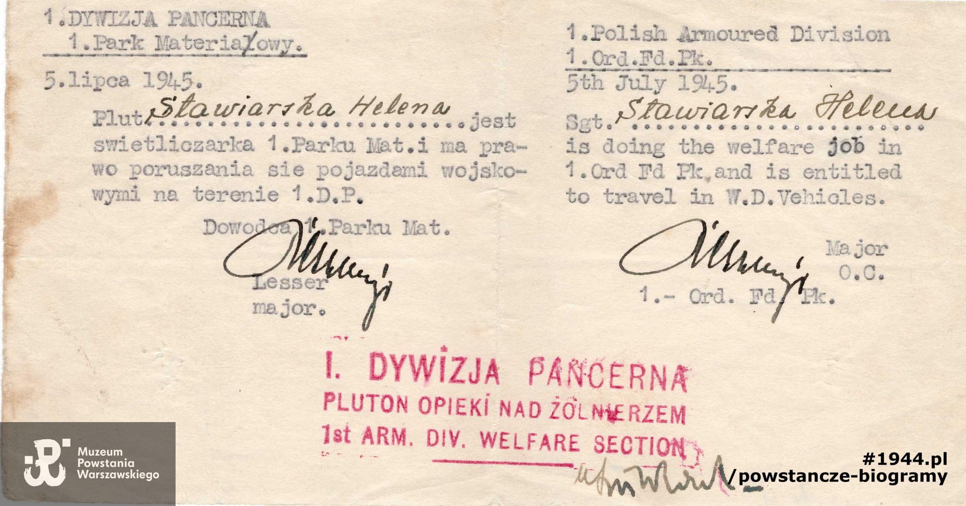 Ze zbiorów Muzeum Powstania Warszawskiego, sygn. P/8918/17, dar córki, p. Małgorzaty Margrie