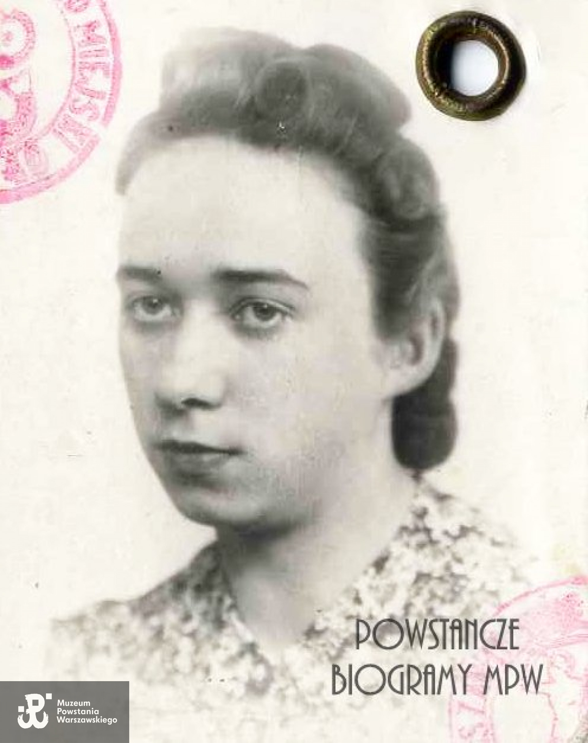 Alicja Zofia Chodnikiewicz "Alina" (1920-1997) Fot. z dokumentów z okresu okupacji niemieckiej. Ze zbiorów Muzeum Powstania Warszawskiego, sygn. P/1162