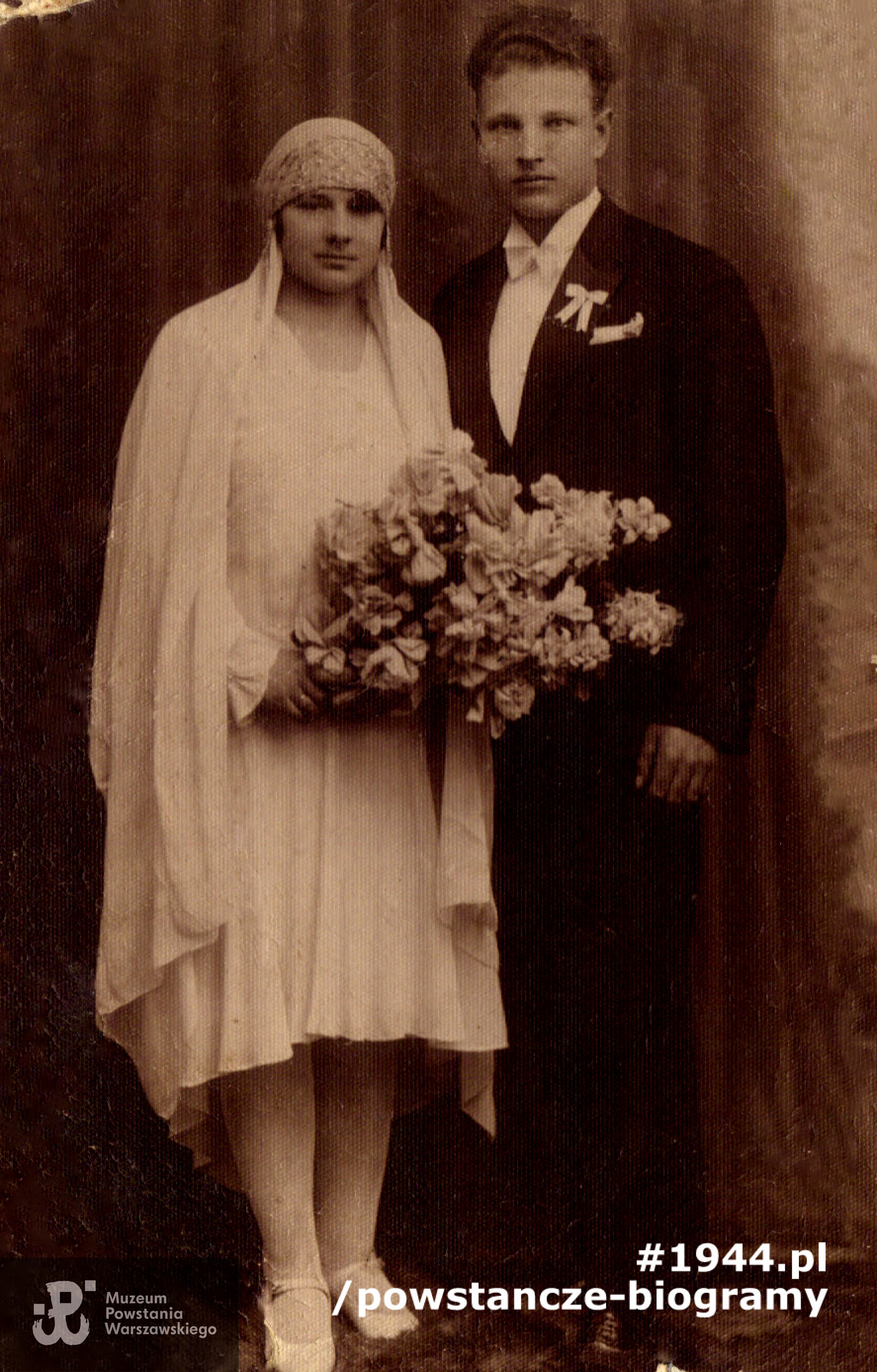 Andrzej Lipiec z małżonką - fotografia ślubna. Fot. udostępniła z archiwum rodzinnego p. Alicja Wocial