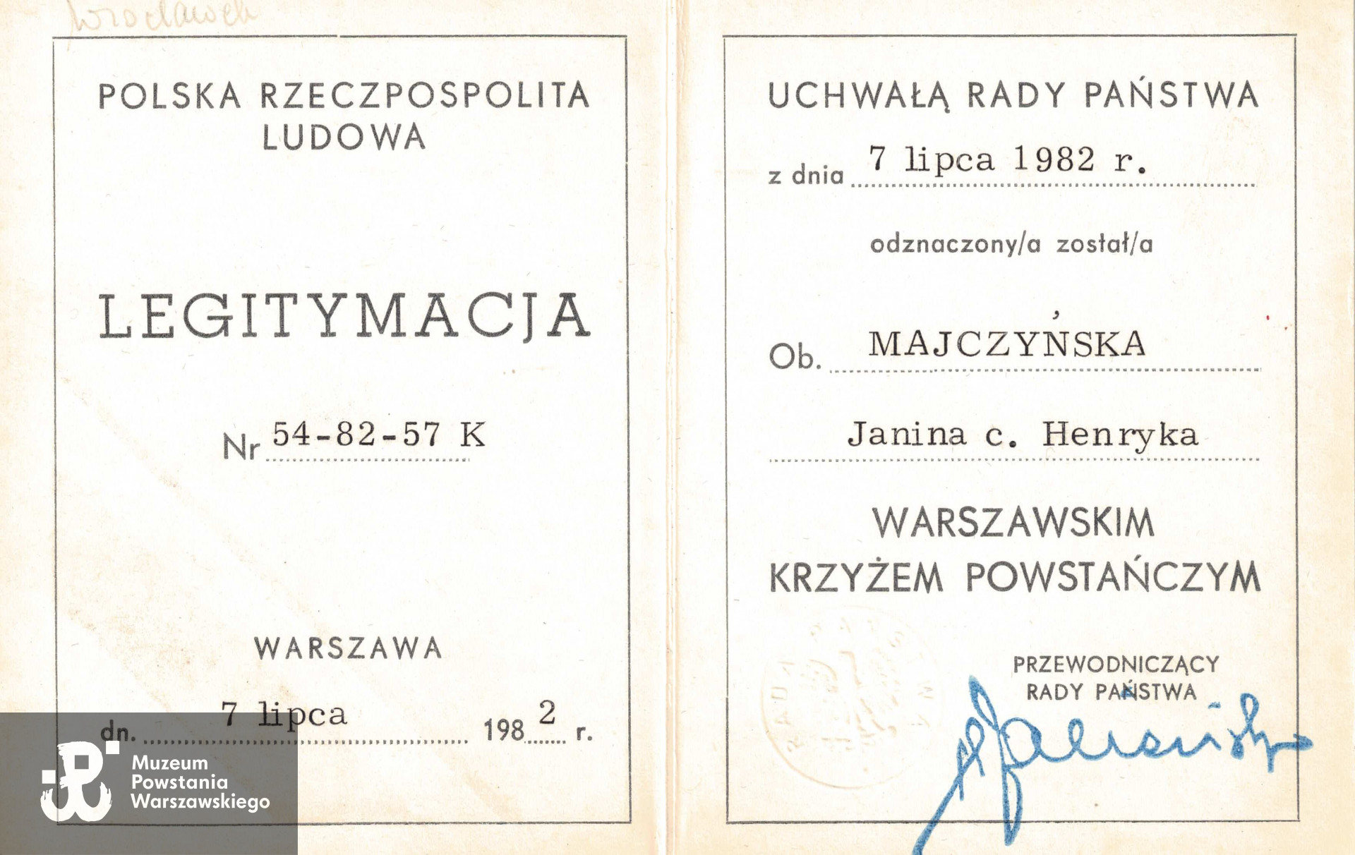 Ze zbiorów p. Krystyny Janiny Majczyńskiej z domu Siemieńskiej