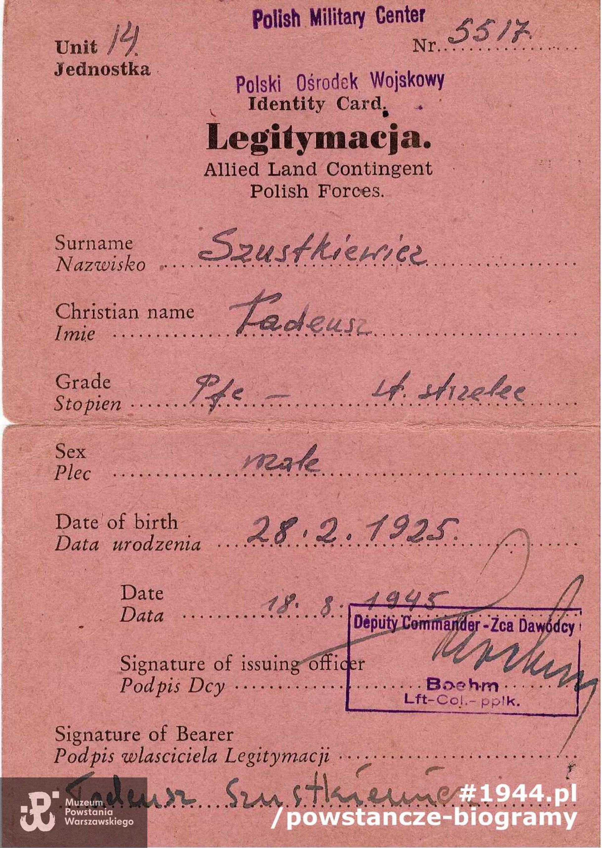 Ze zbiorów Muzeum Powstania Warszawskiego, sygn. P/8947, dar p. Roberta Błońskiego