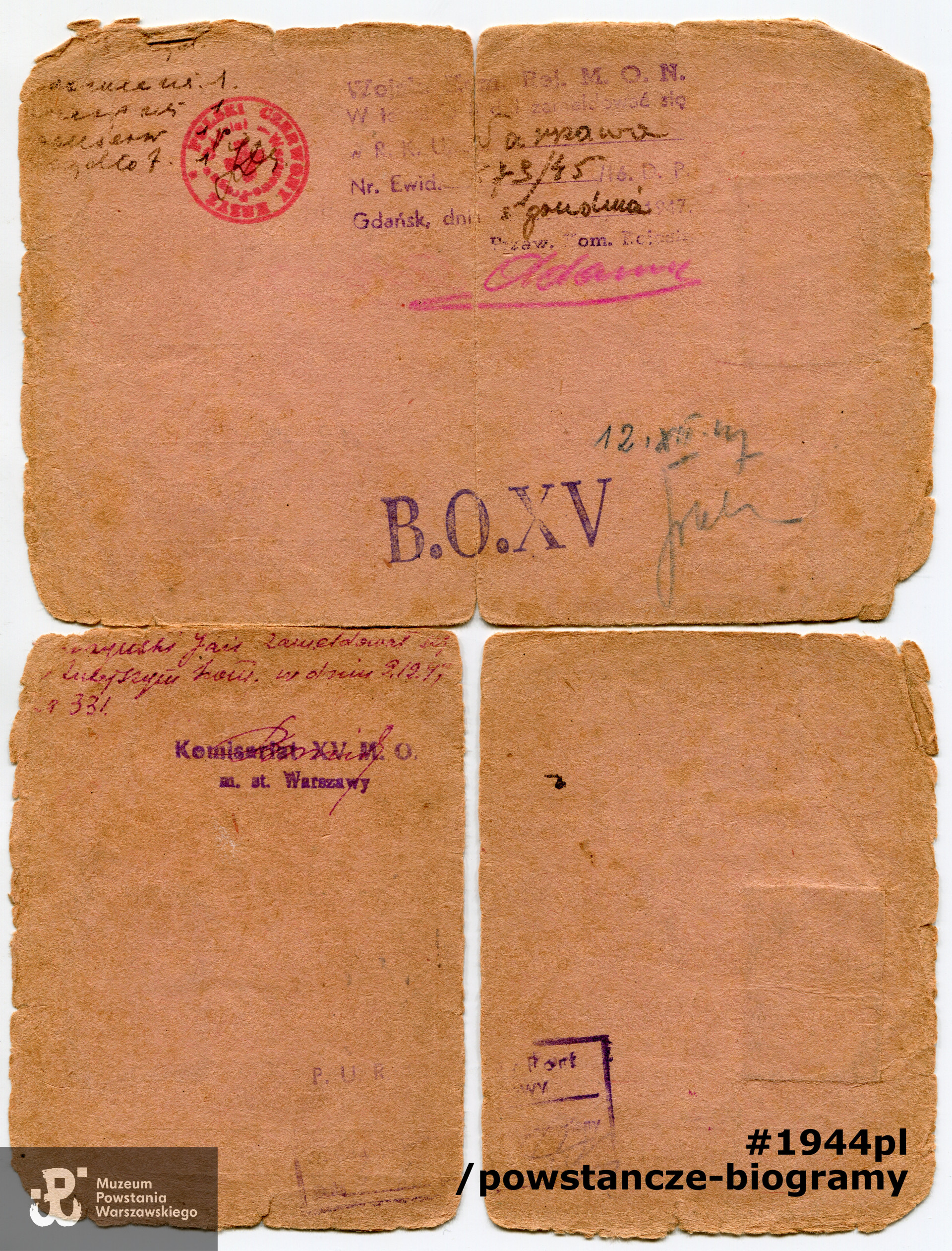 Dokument  z archiwum rodzinnego p. Iwony Powierzy