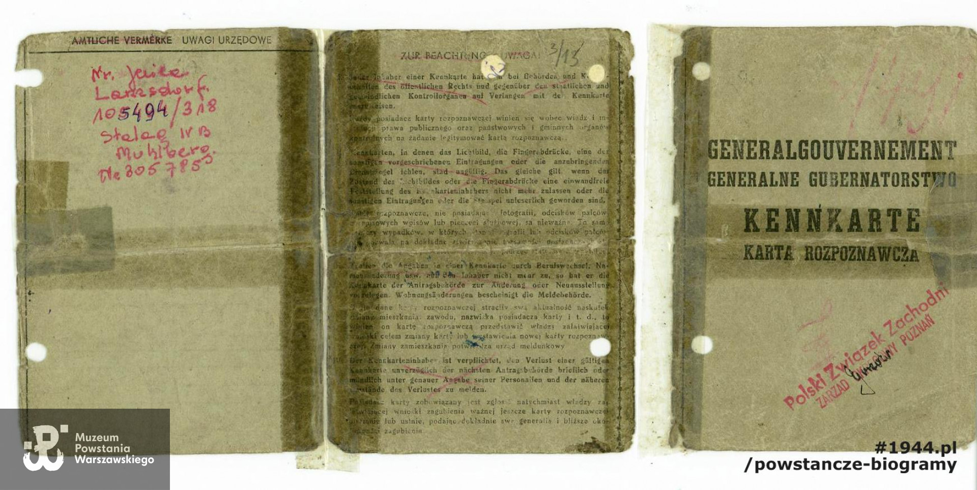 Fot. z  archiwum prywatnego p. Henryka Łagodzkiego - materiały do Słownika Uczestników PW