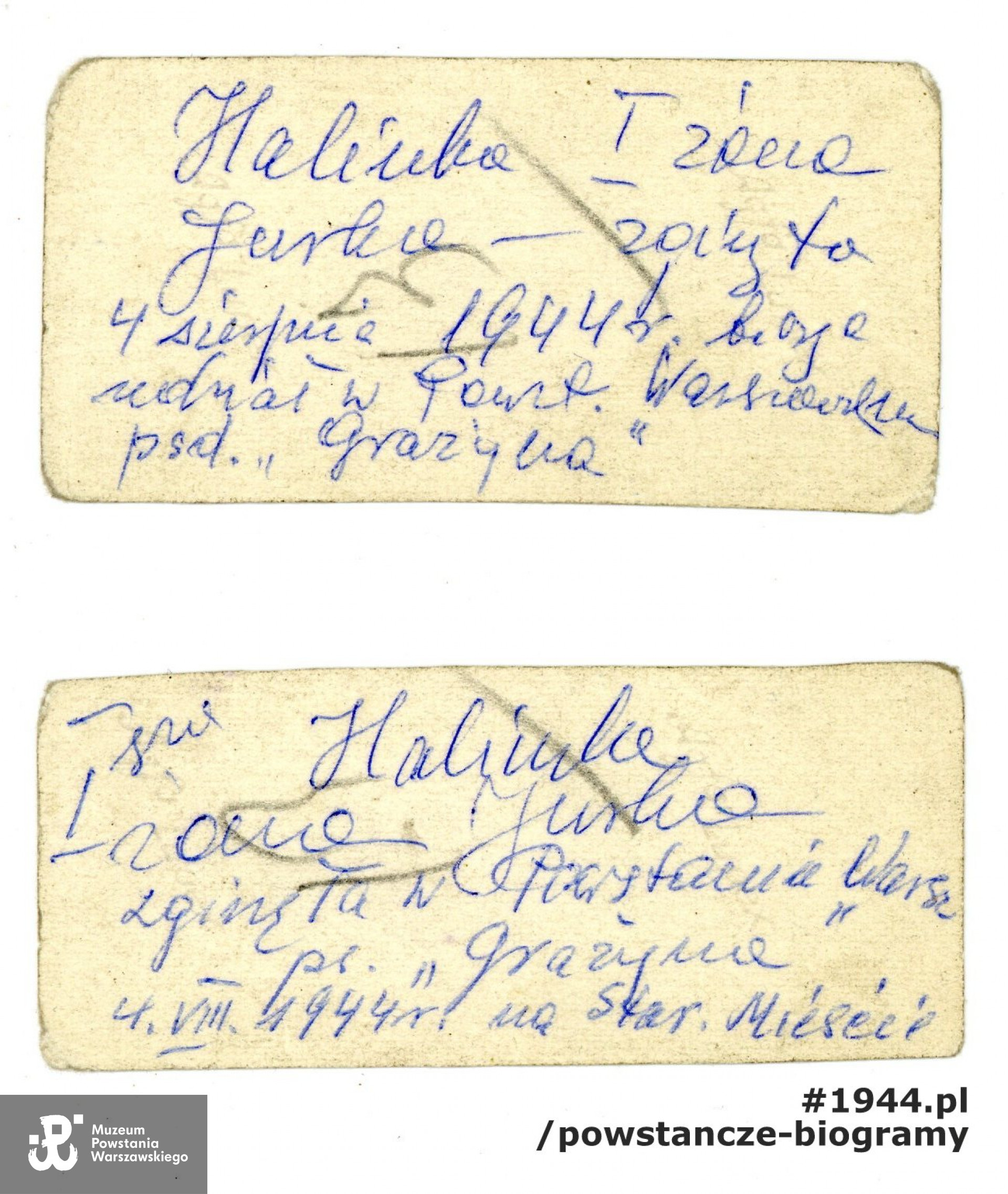 Rewers z opisem autorstwa siostry Jerzego Kozaka.