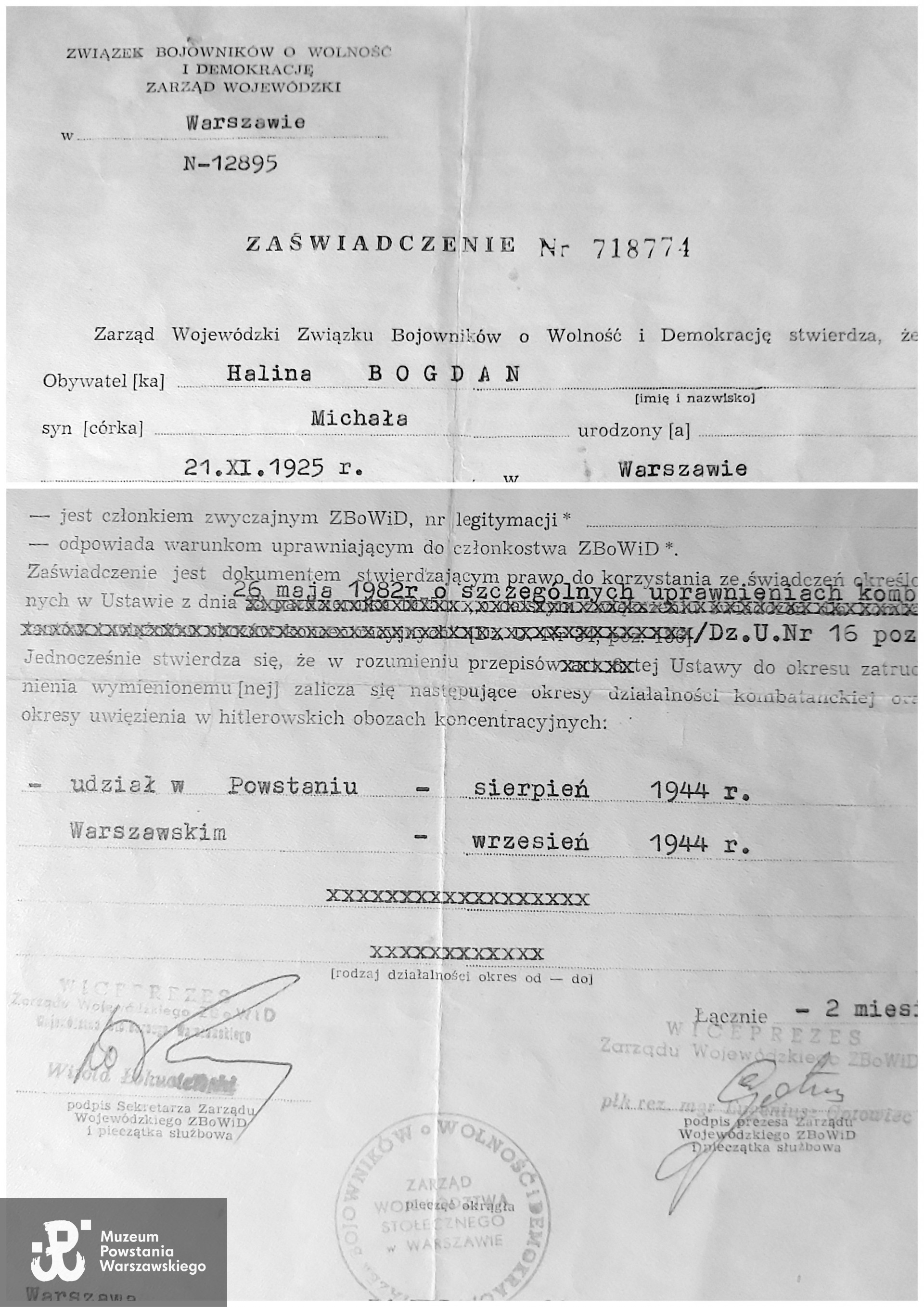 Z archiwum prywatnego p. Haliny Bogdan z domu Smoszyńskiej