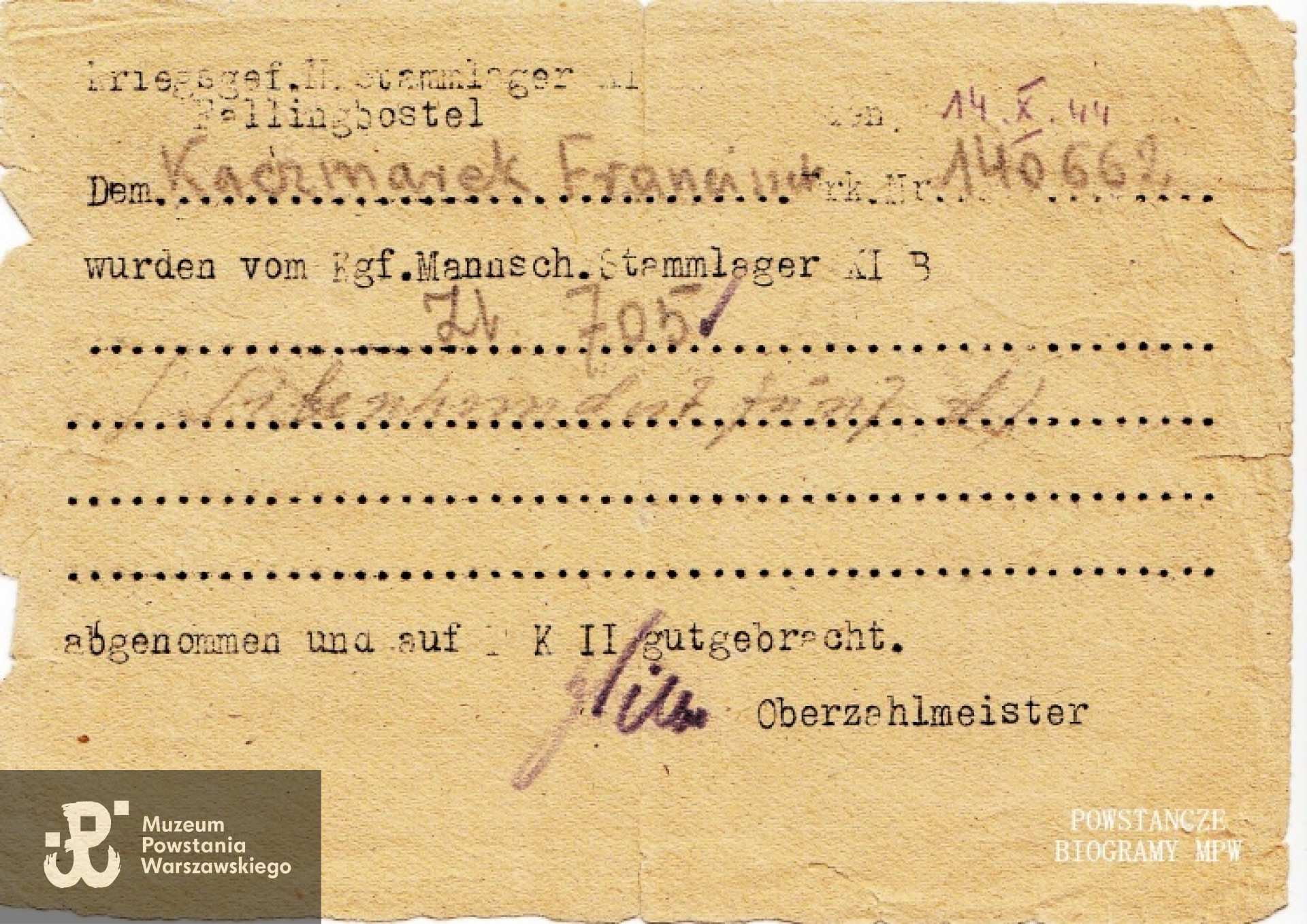 Ze zbiorów Muzeum Powstania Warszawskiego, sygn, P/4186