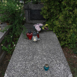 Grób Ludwika Konarskiego na cmentarzu Komunalnym Północnym w Warszawie (kwatera E-VIII-2, rząd 2, grób 6), źr. Wikipedia