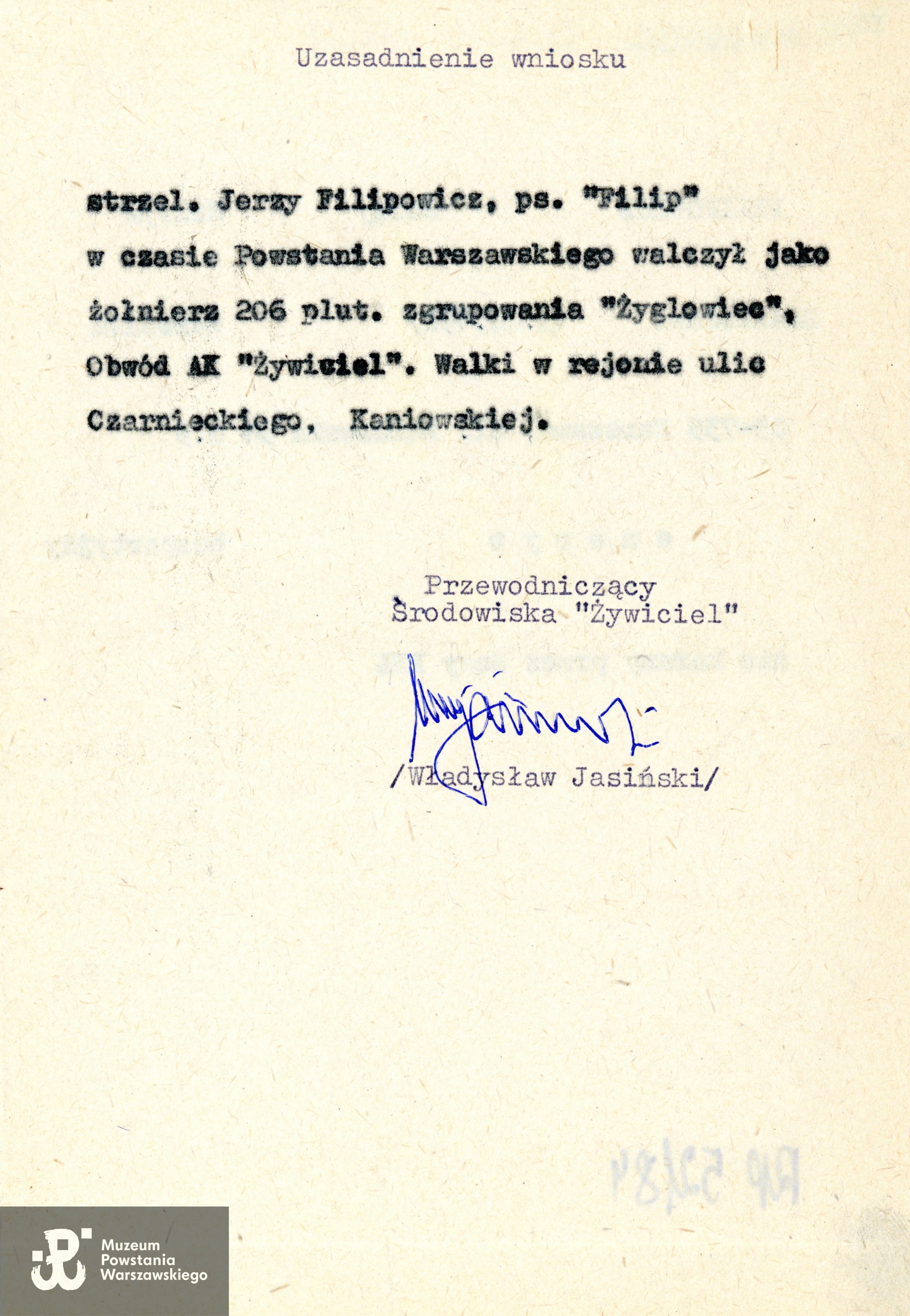 Muzeum Powstania  Warszawskiego, Teczki personalne uczestników Powstania Warszawskiego