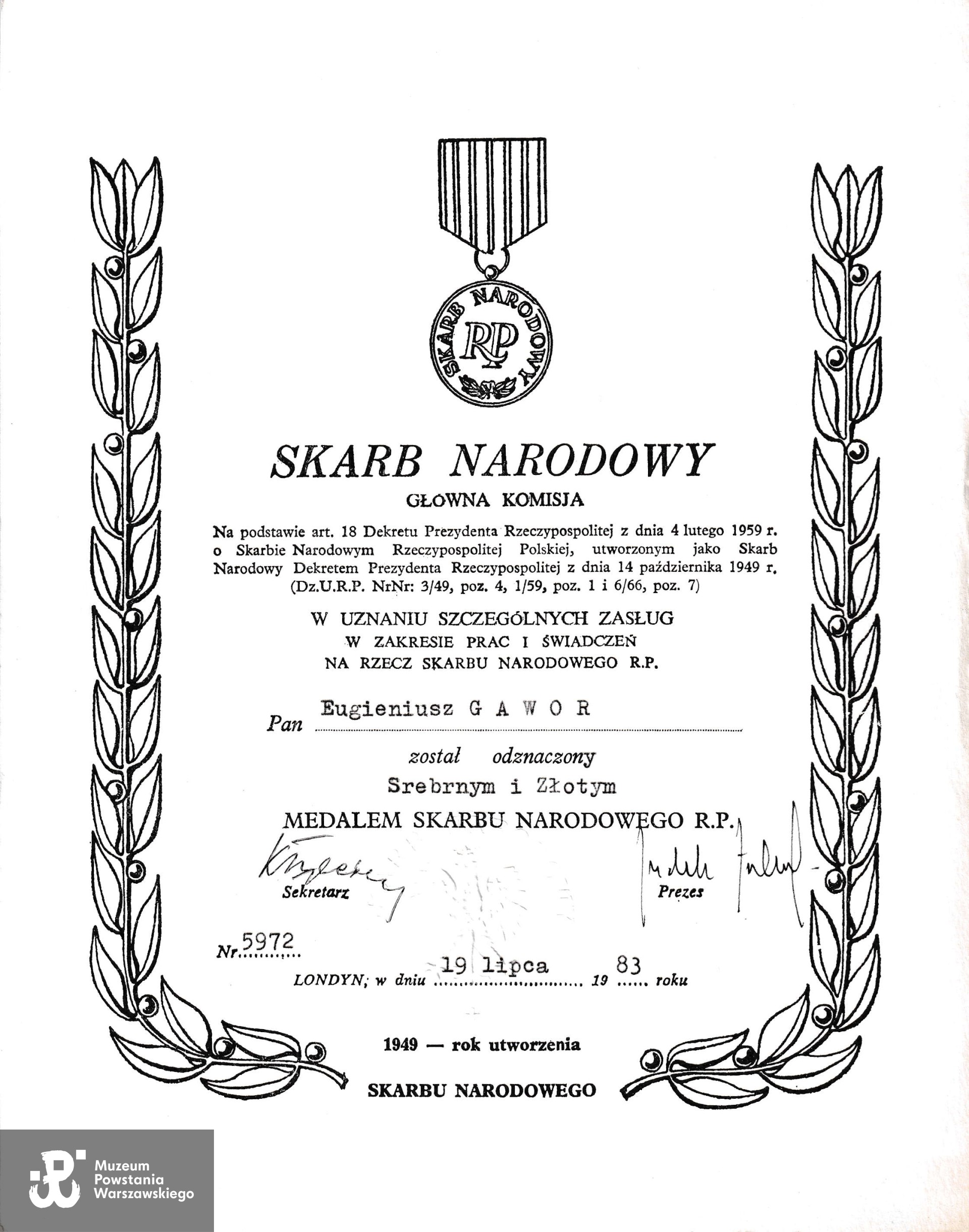 Ze zbiorów rodzinnych, skan nadesłał syn, Krzysztof (Chris) Gawor. 