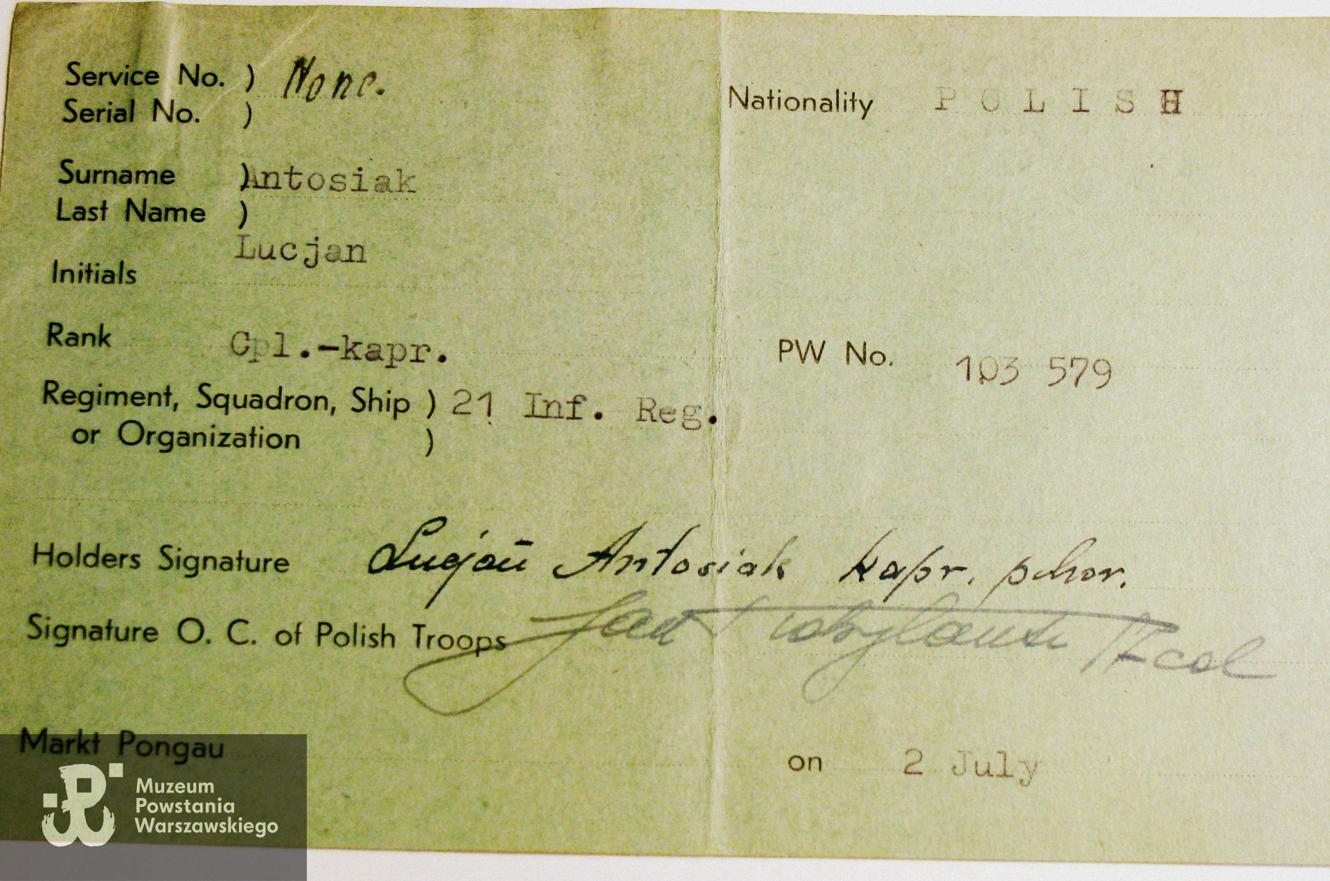  Ze zbiorów Studium Polski Podziemnej w Londynie