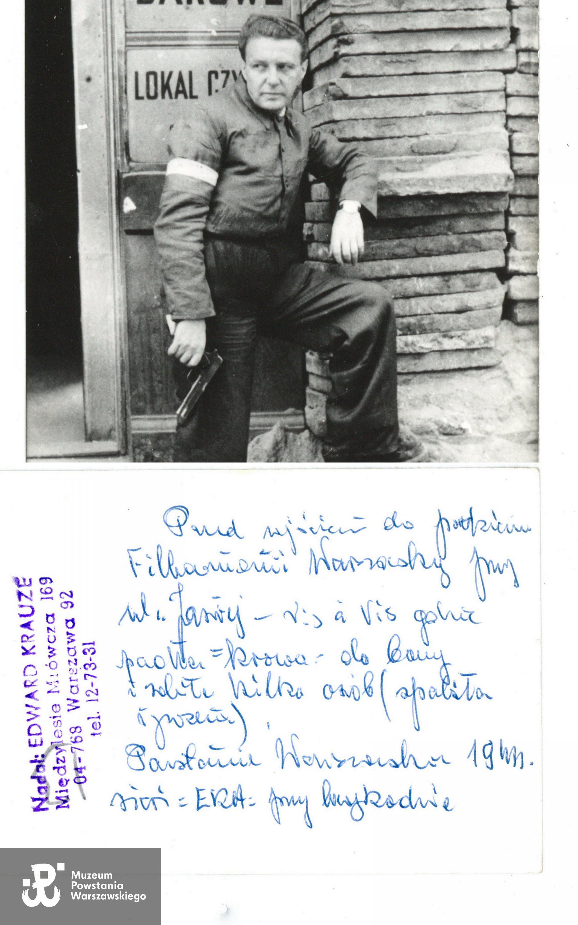 Kolejna odbitka z odręczny opise, Edwarda Krauze "Eki". Zbiory Muzeum Powstania Warszawskiego.