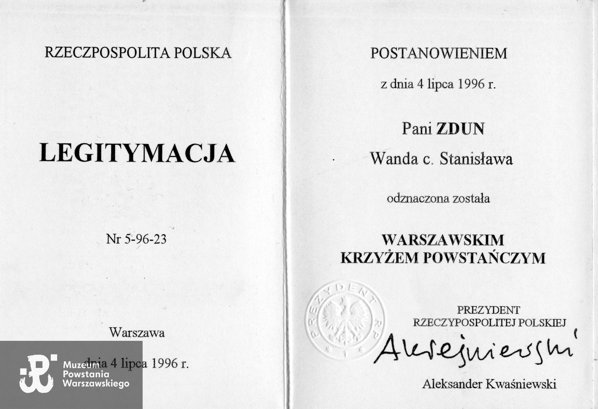 Źródło: teczki personalne Uczestników Powstania Warszawskiego, zasób Pokoju Kombatanta MPW