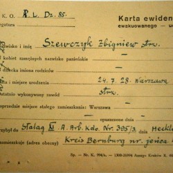 Polski Czerwony Krzyż - kartoteka