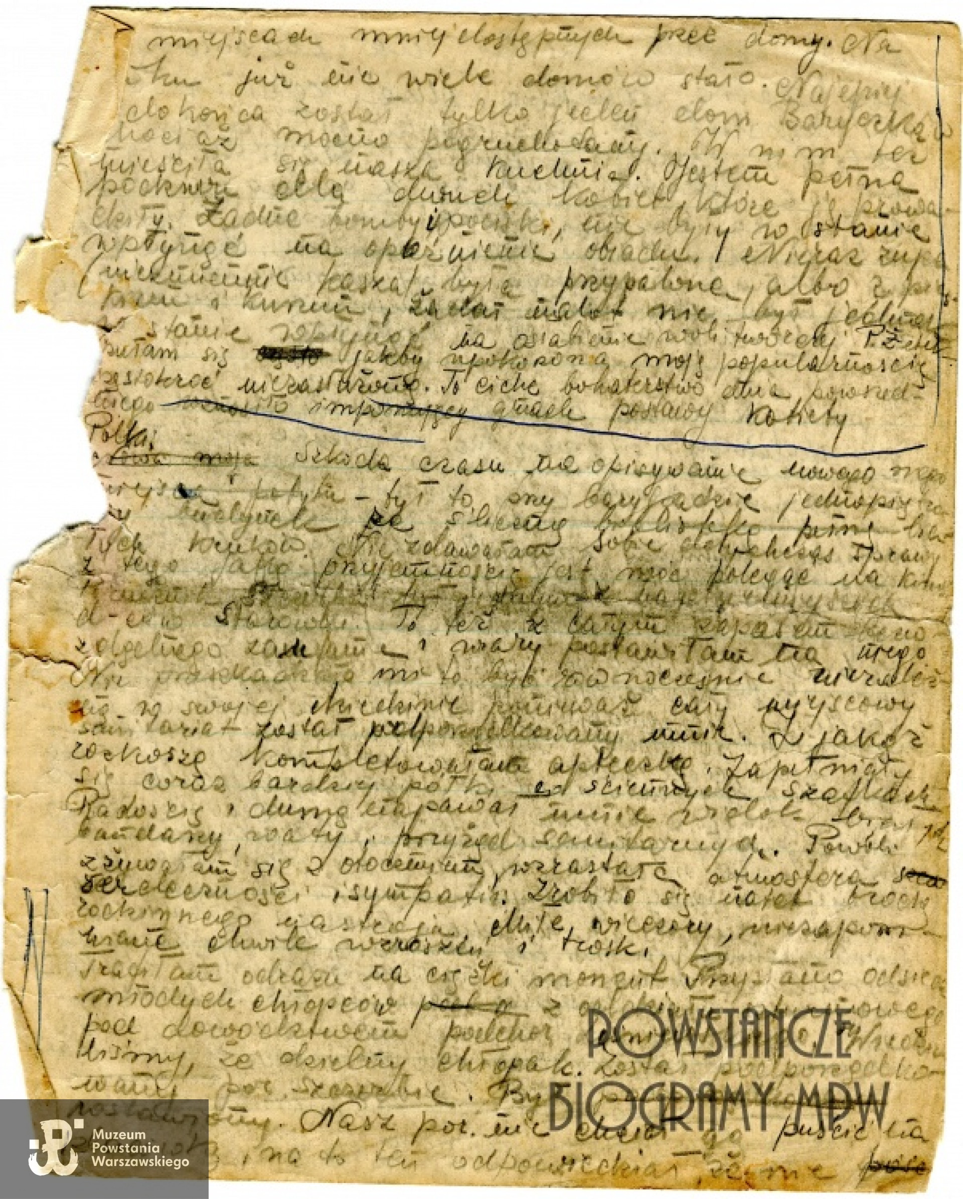 Ocalałe strony pamiętnika Barbary Bobrownickiej. Z archiwum rodzinnego Krystyny Nowackiej