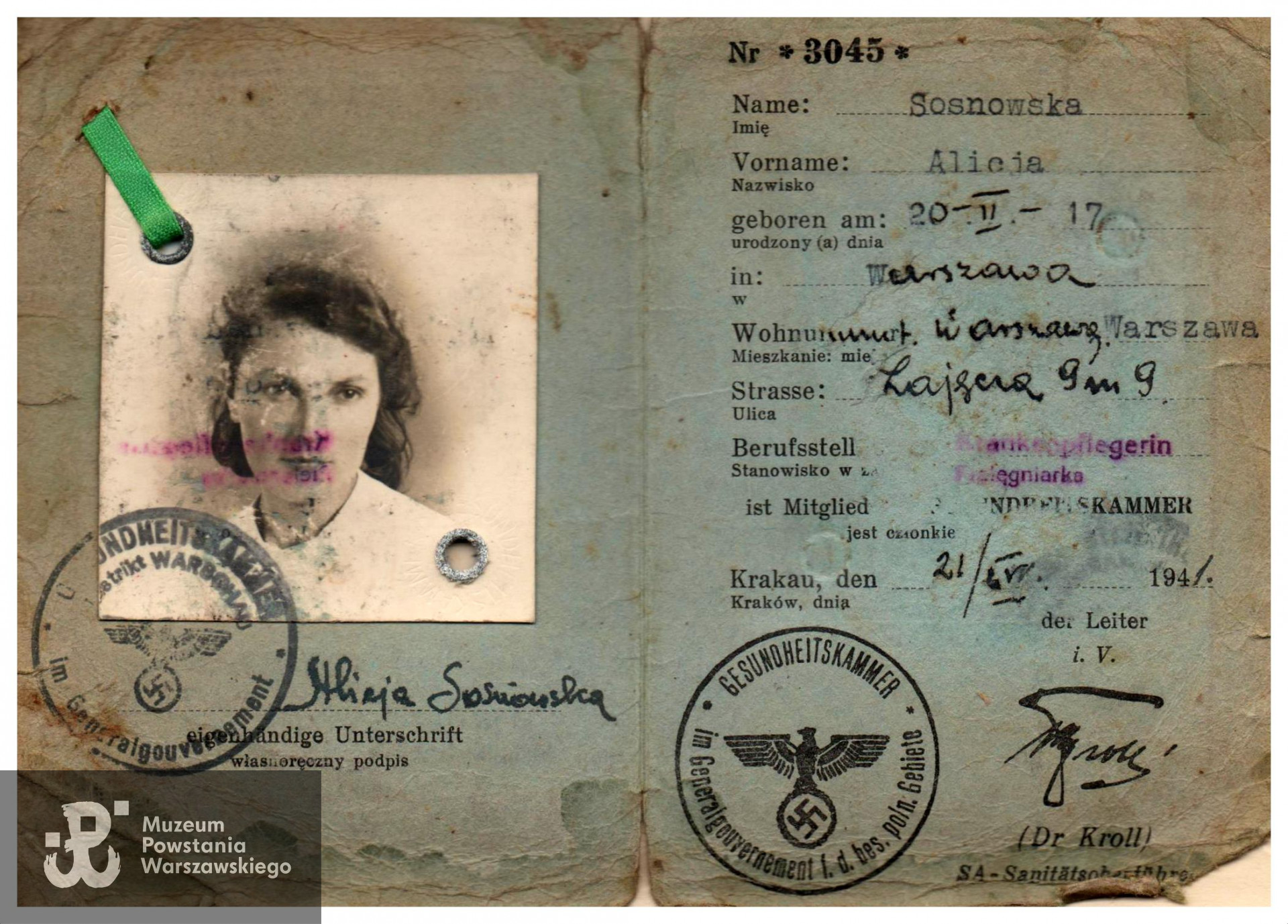 Dokument z okresu okupacji niemieckiej. Fot. archiwum rodzinne