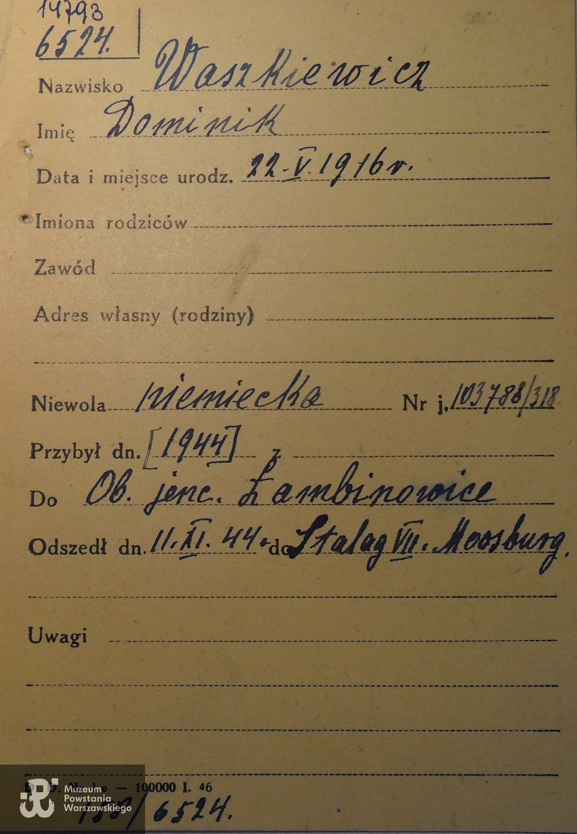 Polski Czerwony Krzyż - kartoteka