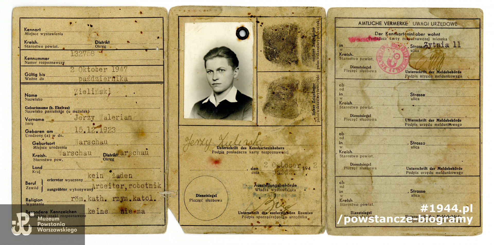 Dokument  z archiwum rodzinnego udostępniła p. Sylwia Lasocka