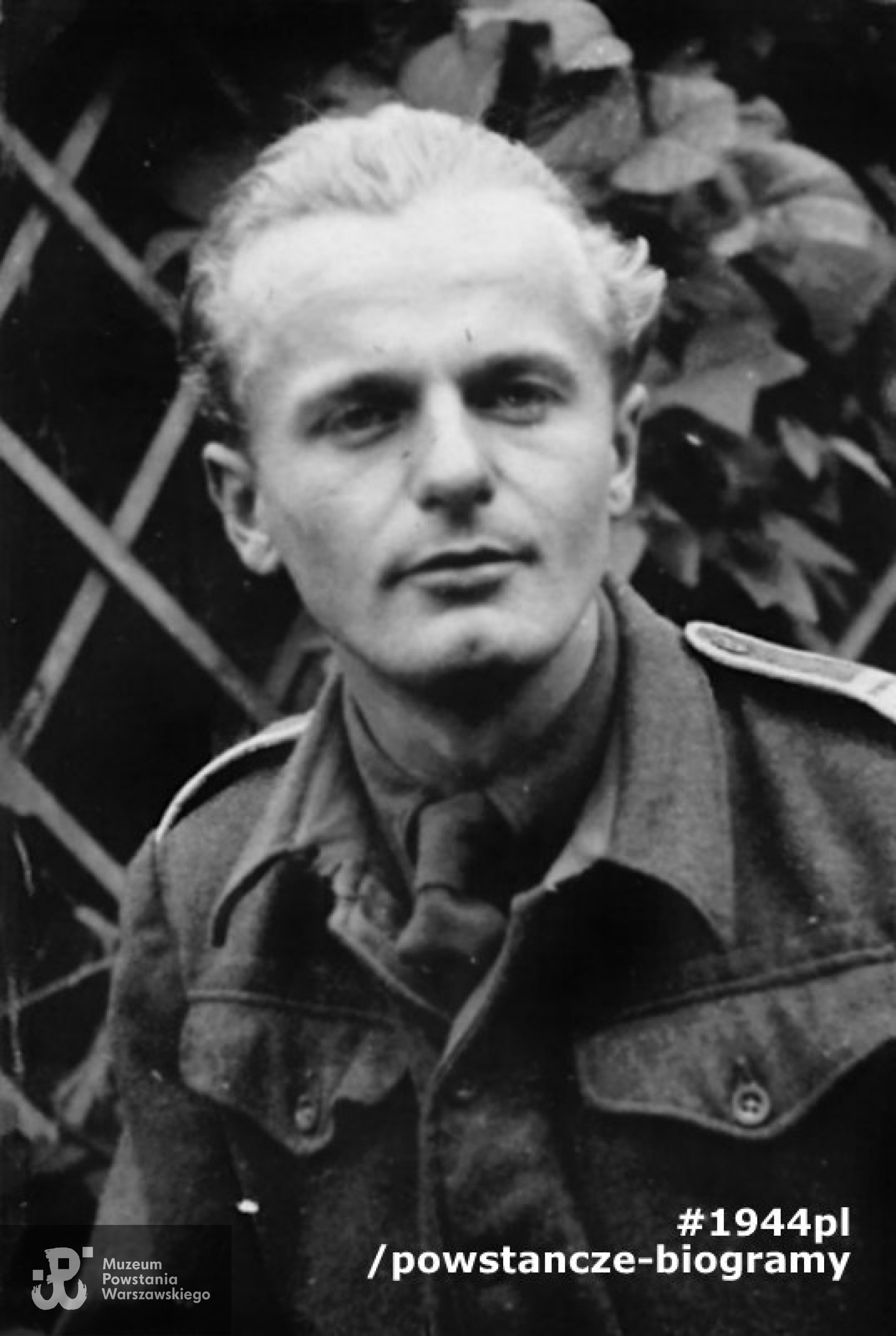 Jerzy Marek vel Marcinkowski po wyzwoleniu w mundurze   brytyjskim typu battle dress.