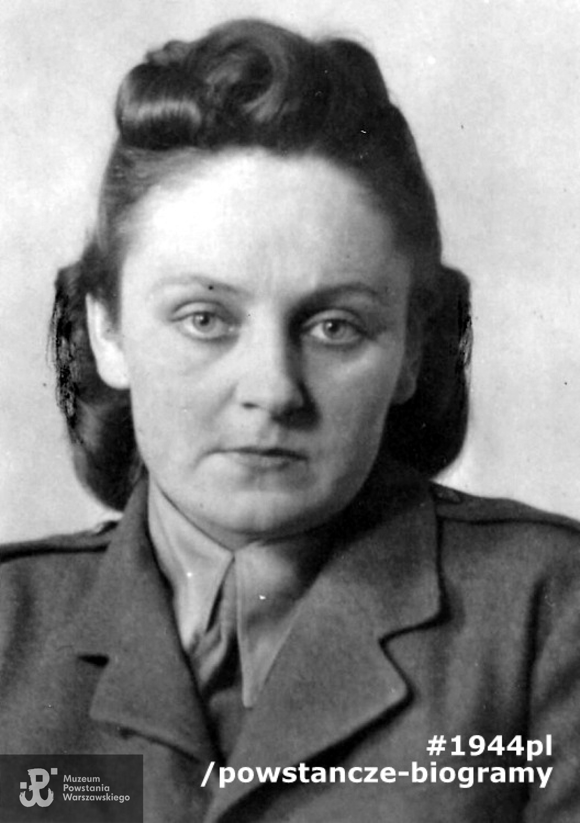 łącz. Zofia Ruzga - Narewska "Diana". Fotografia wykonana po wyzwoleniu. Ze zbiorów rodzinnych p. Elżbiety Narewskiej - Servas