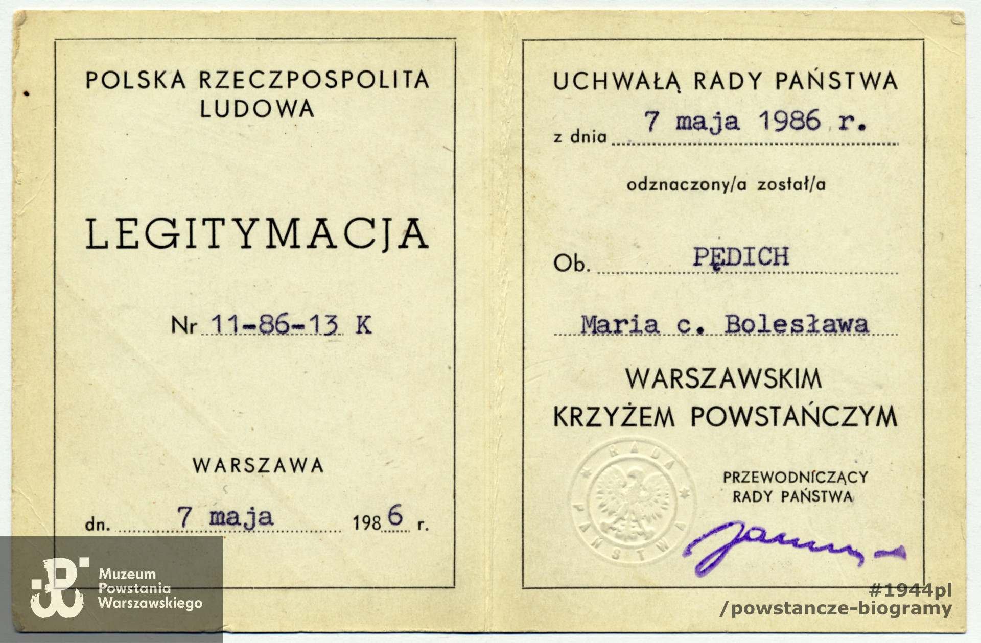 Dokument ze zbiorów rodzinnych p. Marianny Pędich z d. Zdunek