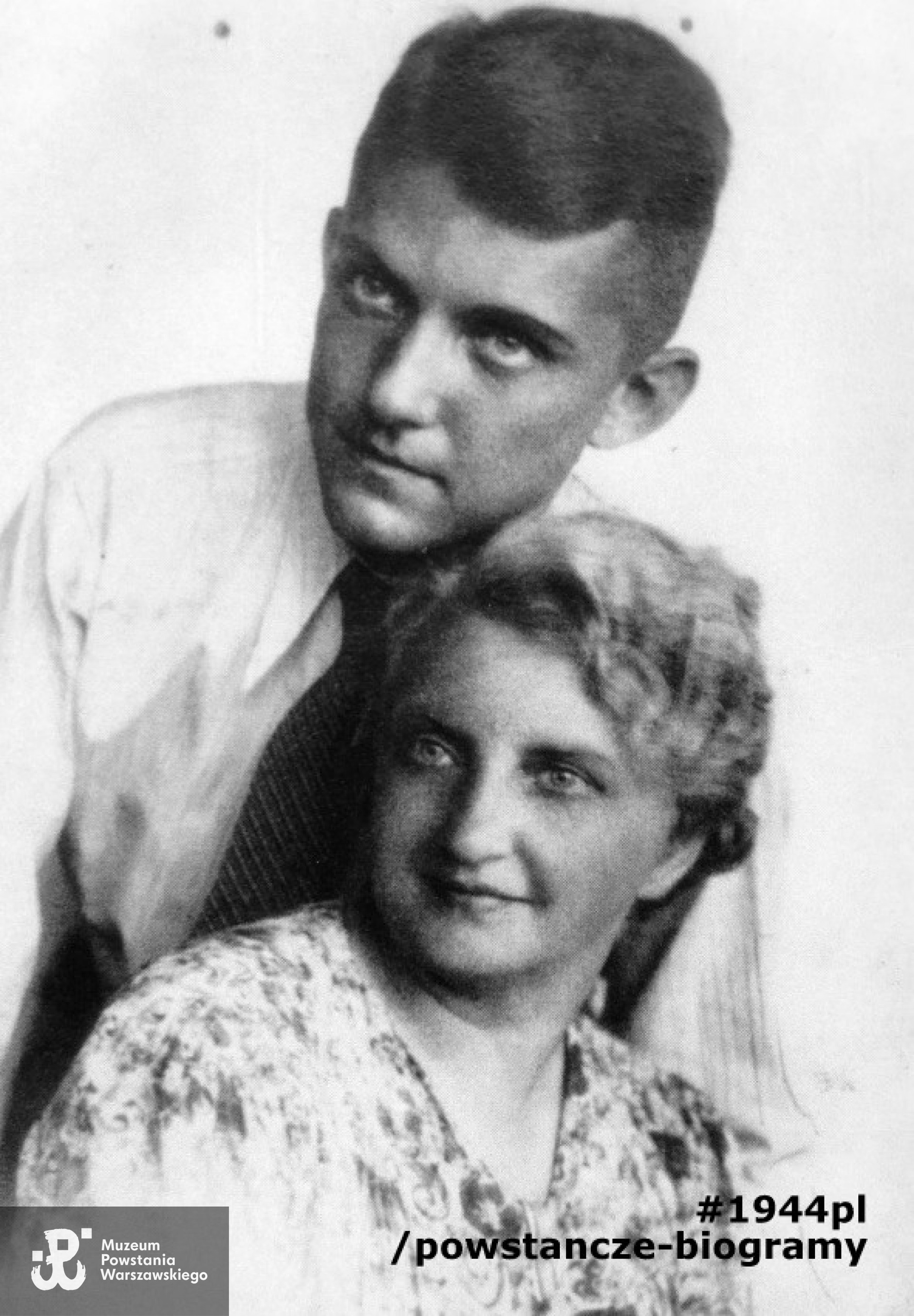 Władysław Radziejowski z matką Natalią Radziejowską z Tymińskich. Skan udostępnił p. Tomasz Michałowski