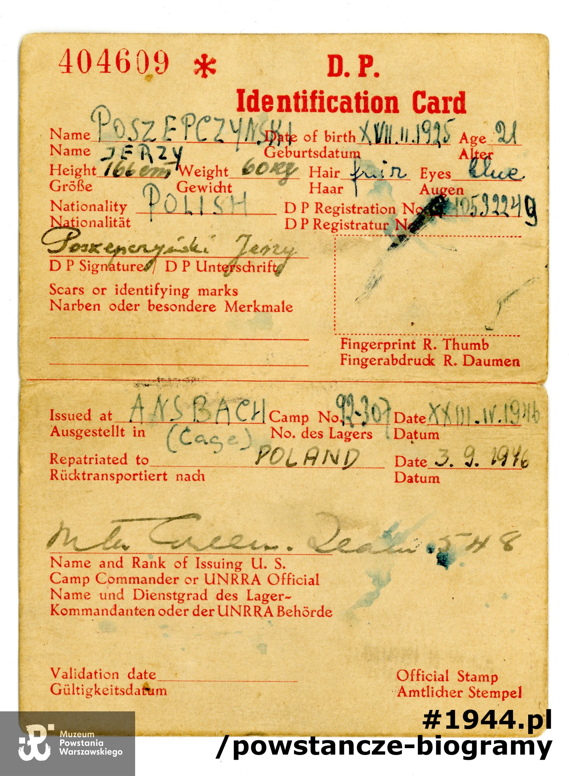 Z archiwum rodzinnego syna, p. Jerzego Poszepczyńskiego