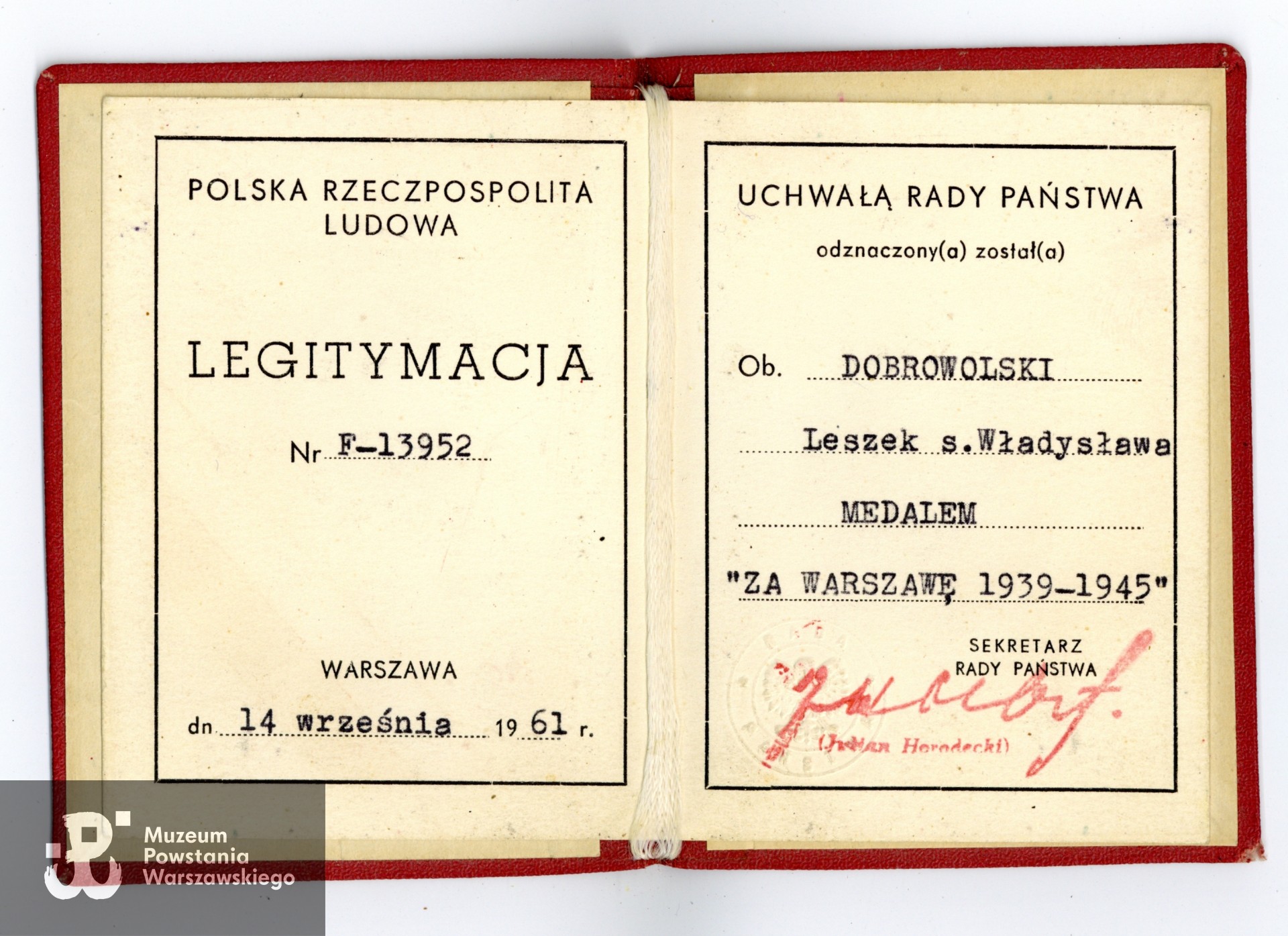 Ze zbiorów rodzinnych p. Ireneusza Dobrowolskiego, syna Powstańca