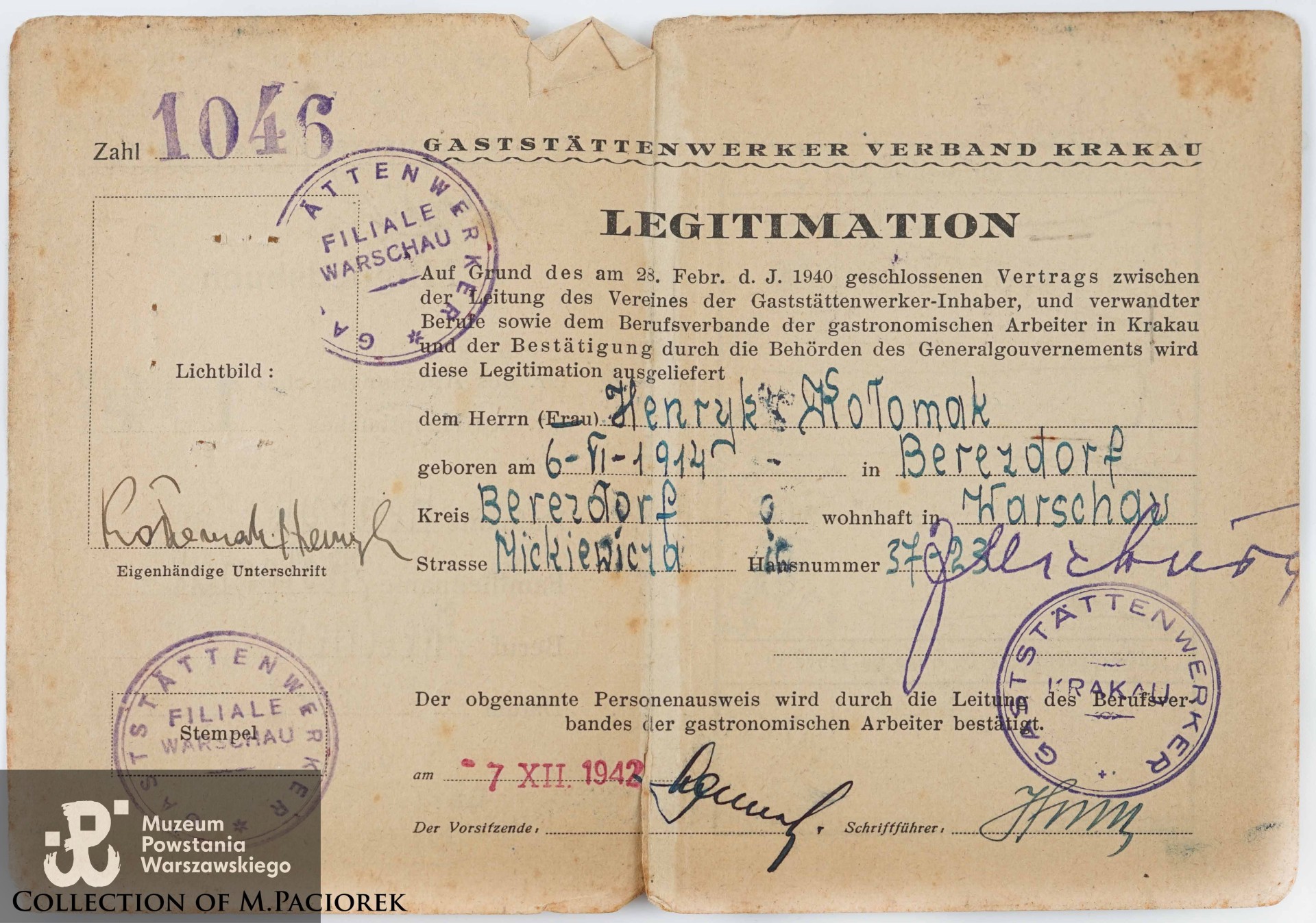 Źródło: kolekcja Mikołaja Paciorka, skan udostępnił M. Paciorek