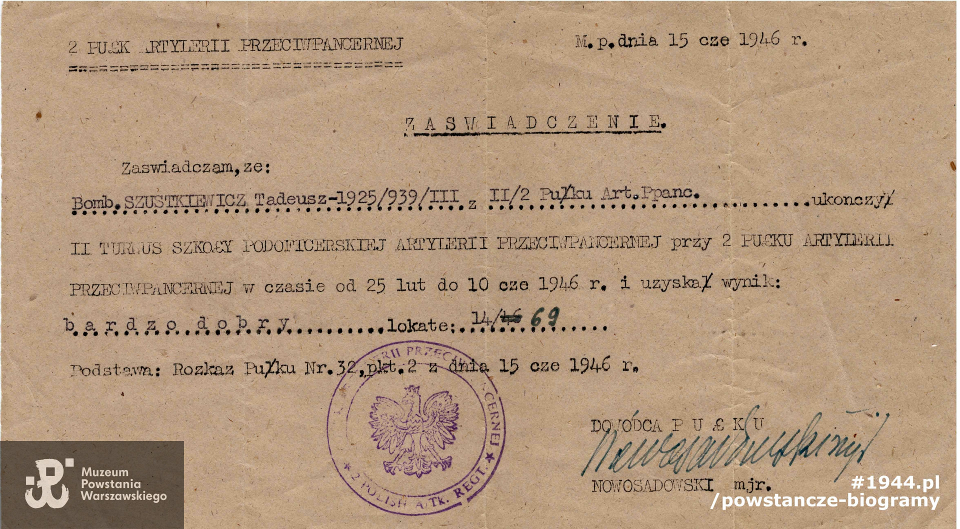 Ze zbiorów Muzeum Powstania Warszawskiego, sygn. P/8947, dar p. Roberta Błońskiego