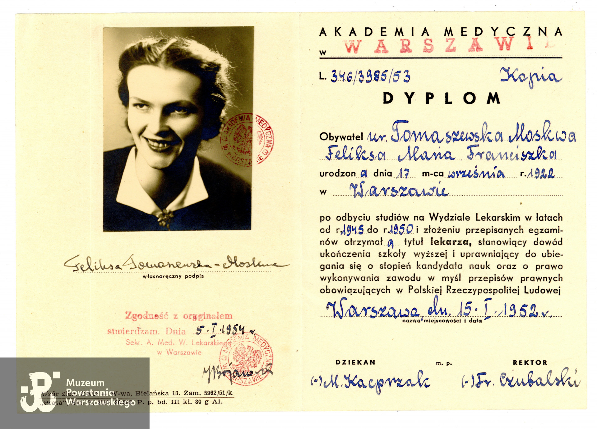 Ze zbiorów rodzinnych, udostępnili p. Jacek Krzysztof Moskwa i p. Stanisław  Piotr Moskwa, synowie. Skany wykonano w Muzeum Powstania Warszawskiego, 03/2024