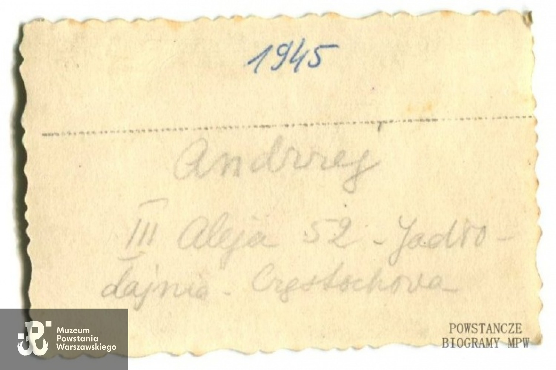 Rewers zdjęcia z 1945 r. Fot. archiwum rodzinne.