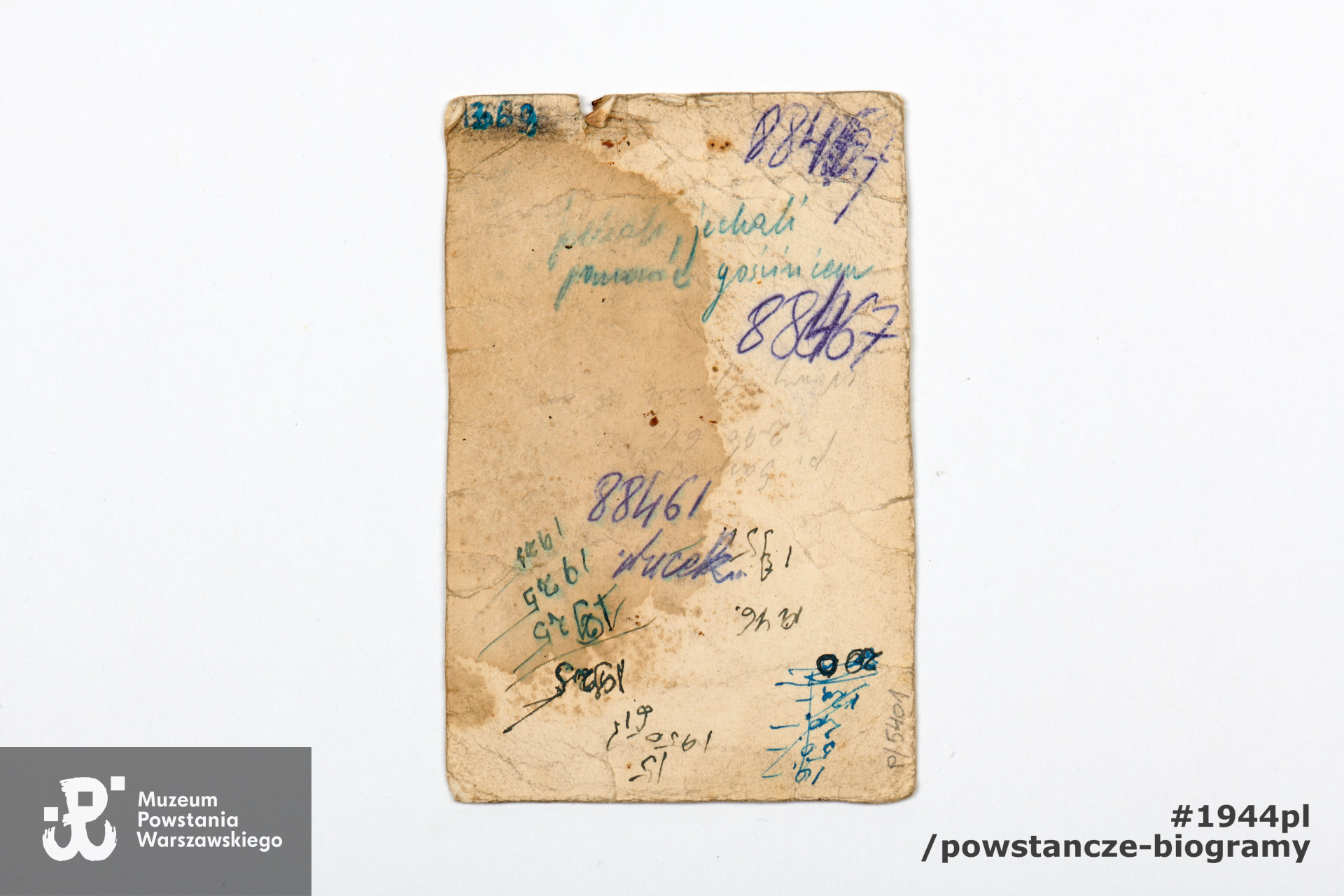 Karykatura. Podpis: "Warszawa dn. 18-10-41r.", na odwrocie różne notatki,  pochodzenie: zawartość portfela (P/5401)
