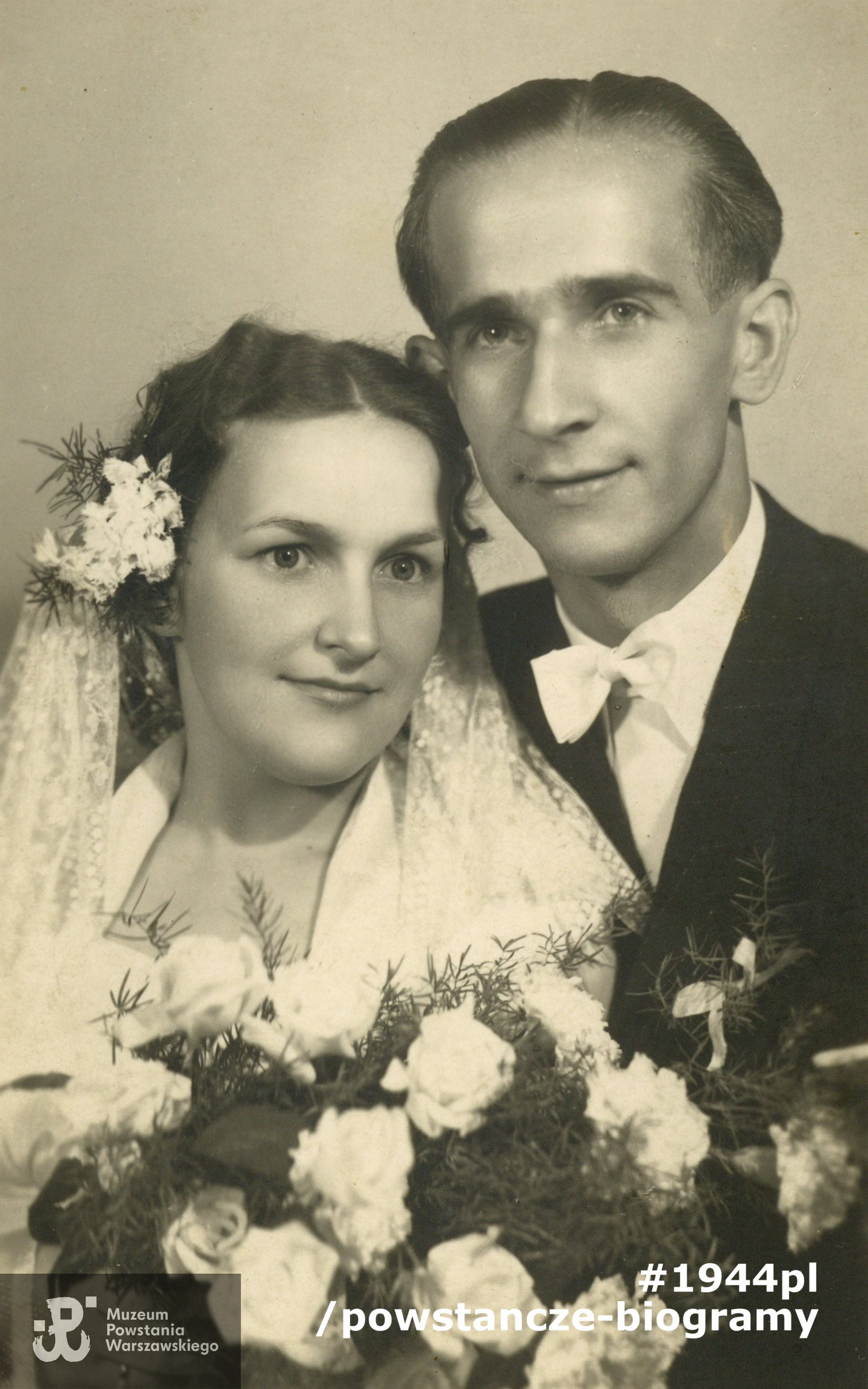 Fotografia ślubna (1950). Fot. z archiwum rodzinnego p. Hanny Stadnik z d. Sikorskiej