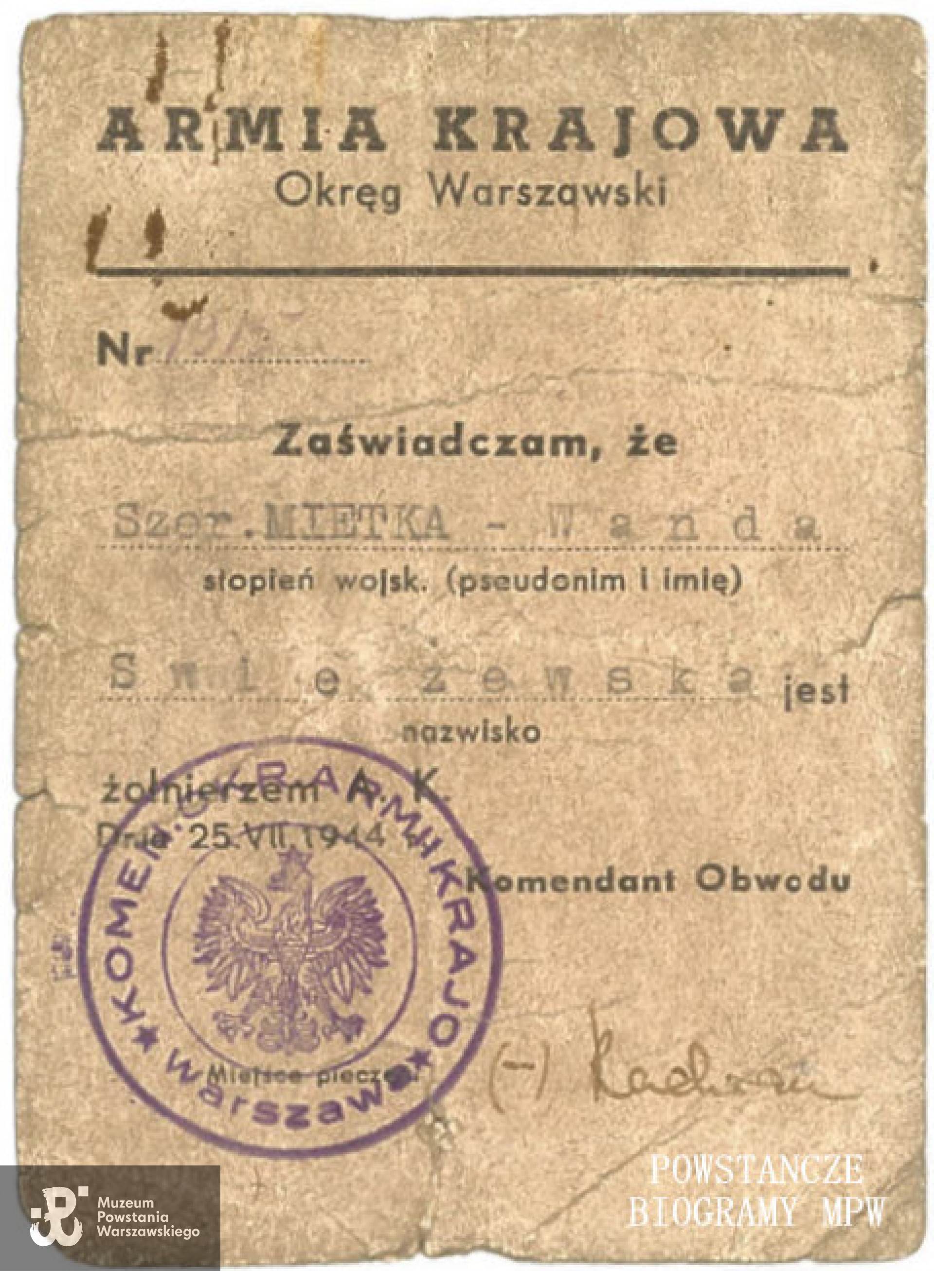Fot. ze zbiorów Grupy Historycznej <i>Zgrupowanie "Radosław"</i>