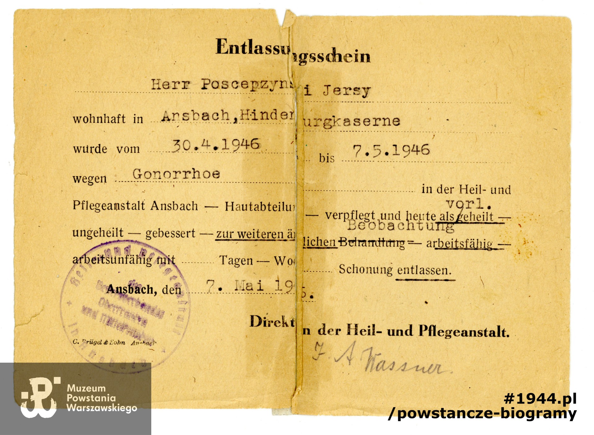 Z archiwum rodzinnego syna, p. Jerzego Poszepczyńskiego