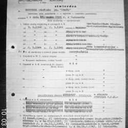 Zaświadczenie weryfikacyjne Komisji Weryfikacyjnej Żołnierzy Armii Krajowej na terenie anglosaskiej okupacji w Niemczech, Wentorf,  dn. 24.03.1947, członkowie Komisji:  mjr Antoni Baranowski,  kpt. M. Kamiński, por. J.Terczyński.  Potwierdzenie tożsamości przez  kpr. pchor. A. Michalkiewicza, źródło  Studium Polski Podziemnej w Londynie (Polish Underground Movement. Study Trust London)