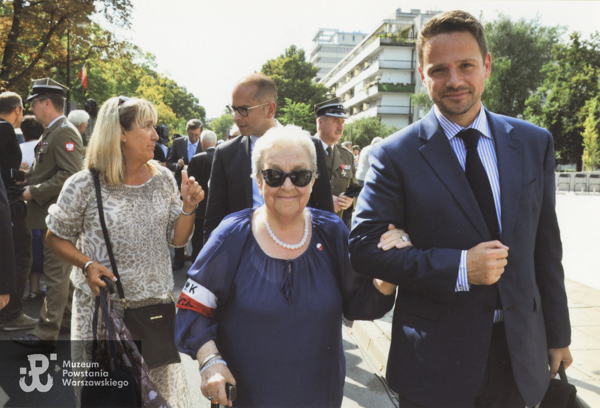 Z Prezydentem Warszawy, Rafałem Trzaskowskim. Fot. z archiwum rodzinnego p. Hanny Stadnik z d. Sikorskiej